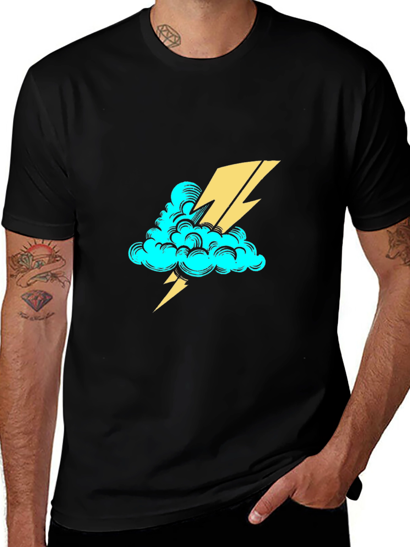 Cloud & Lightning Bolt Graphic Tee