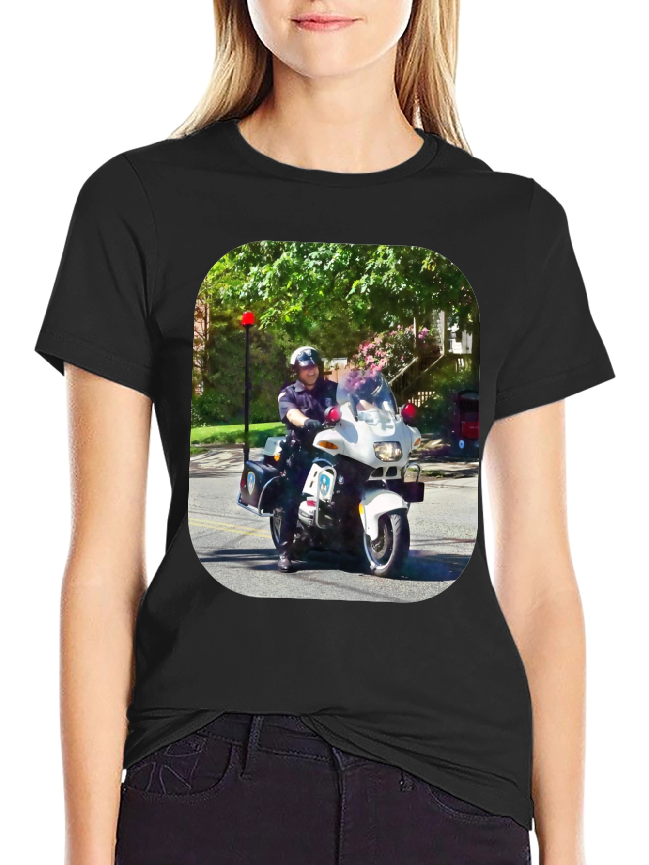 Motorcycle Cop Graphic T-Shirt