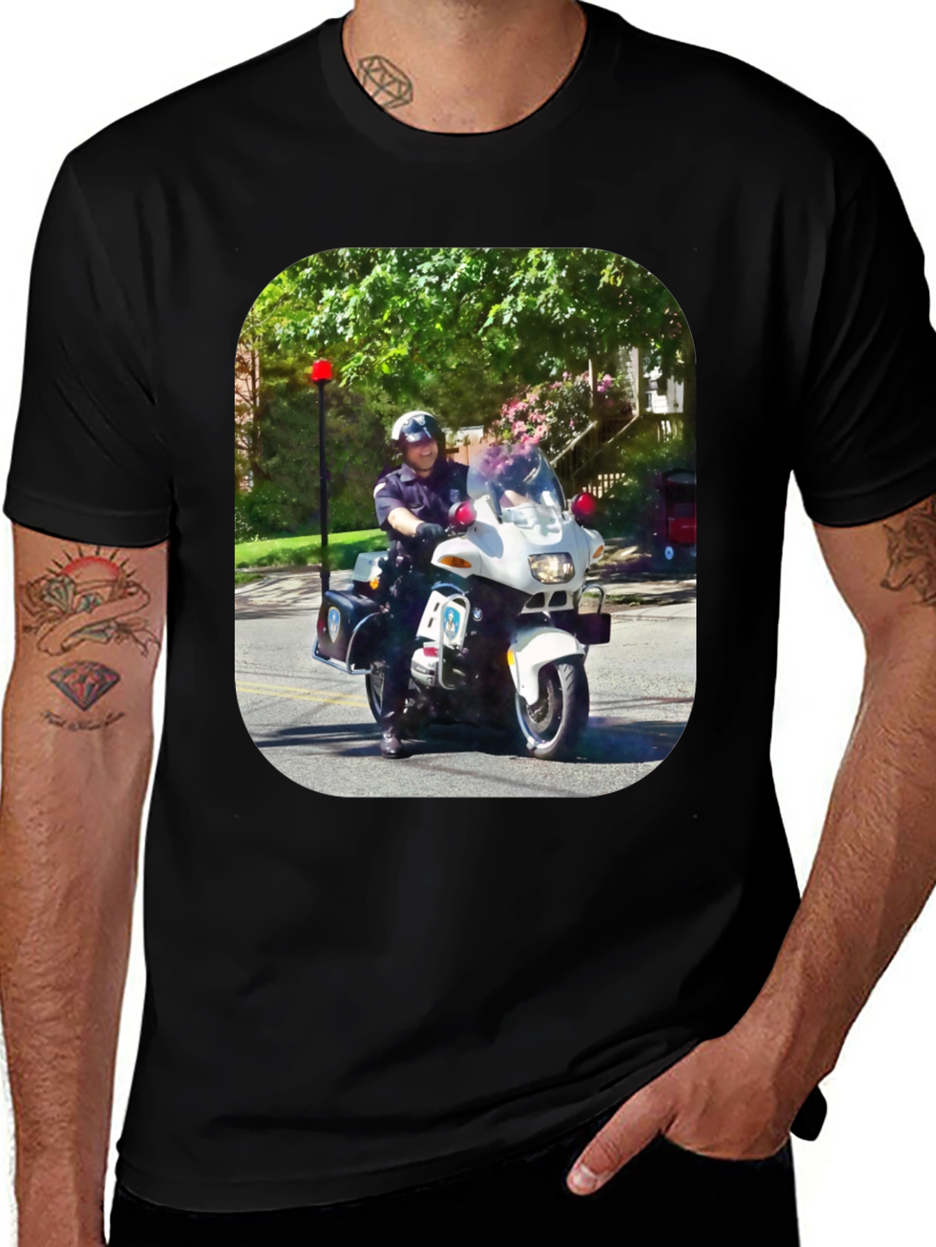 Motorcycle Cop Graphic T-Shirt
