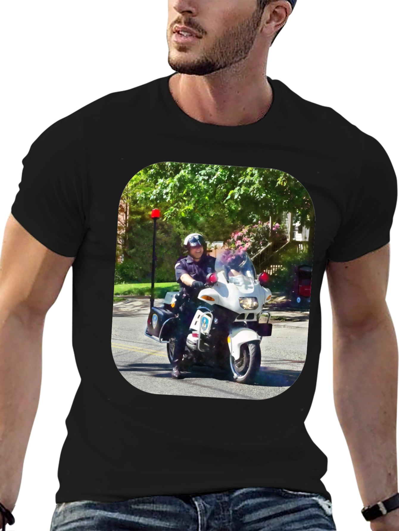 Motorcycle Cop Graphic T-Shirt