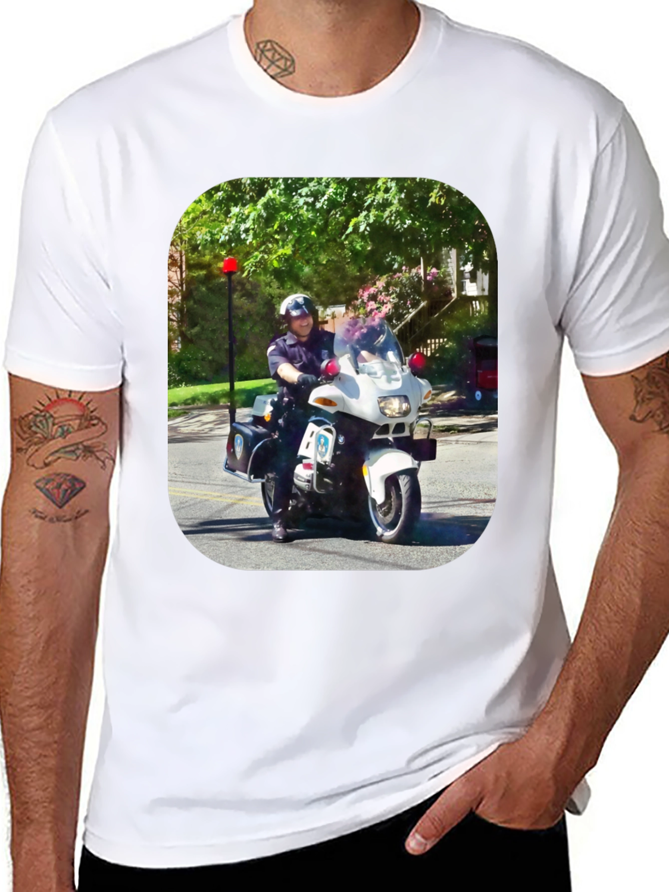 Motorcycle Cop Graphic T-Shirt
