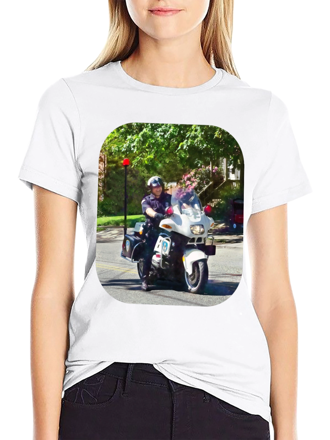 Motorcycle Cop Graphic T-Shirt