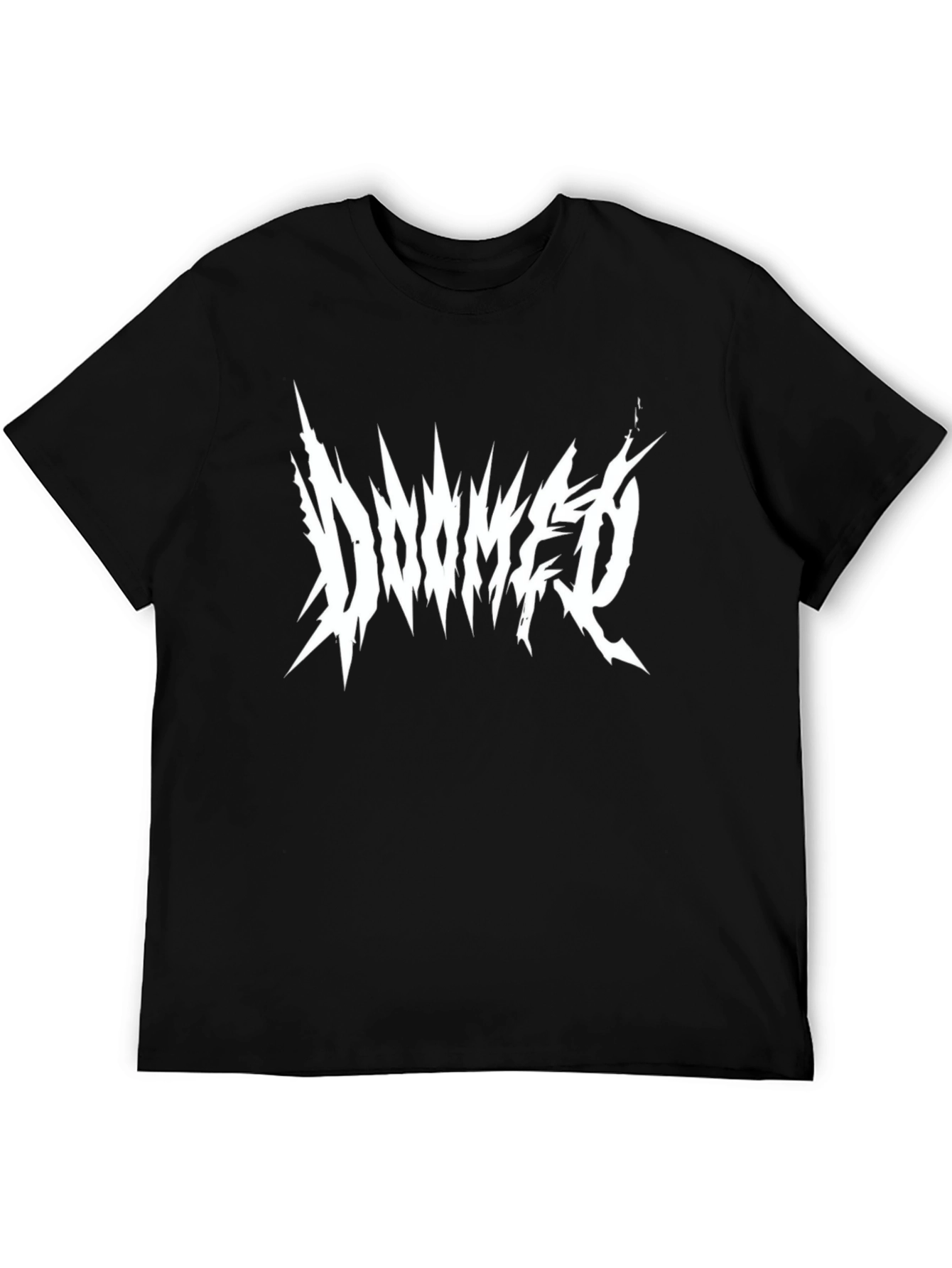 Doomed Black T-Shirt - Graphic Print Metal Band Style