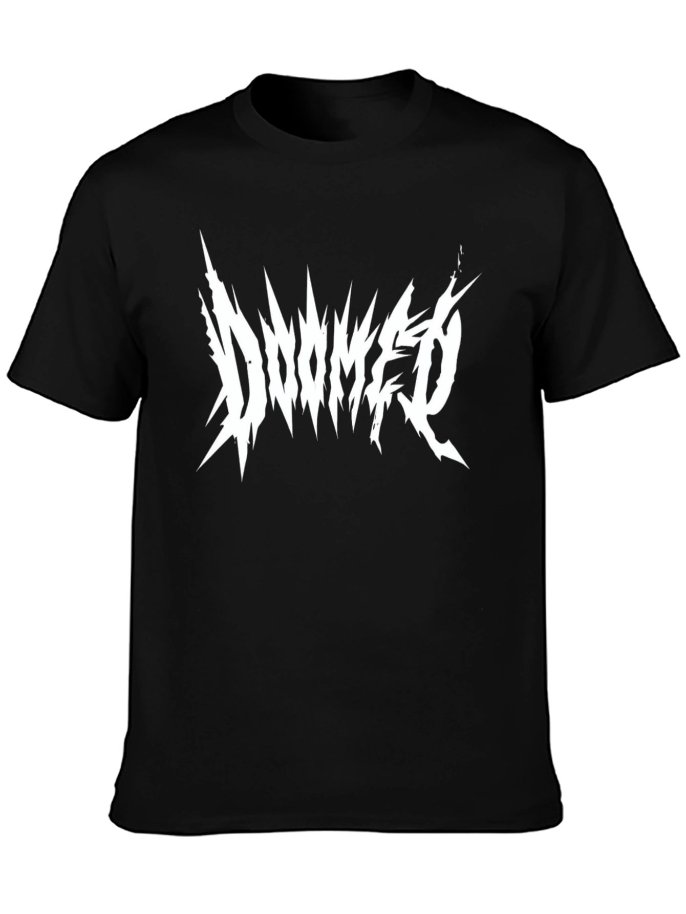 Doomed Black T-Shirt - Graphic Print Metal Band Style