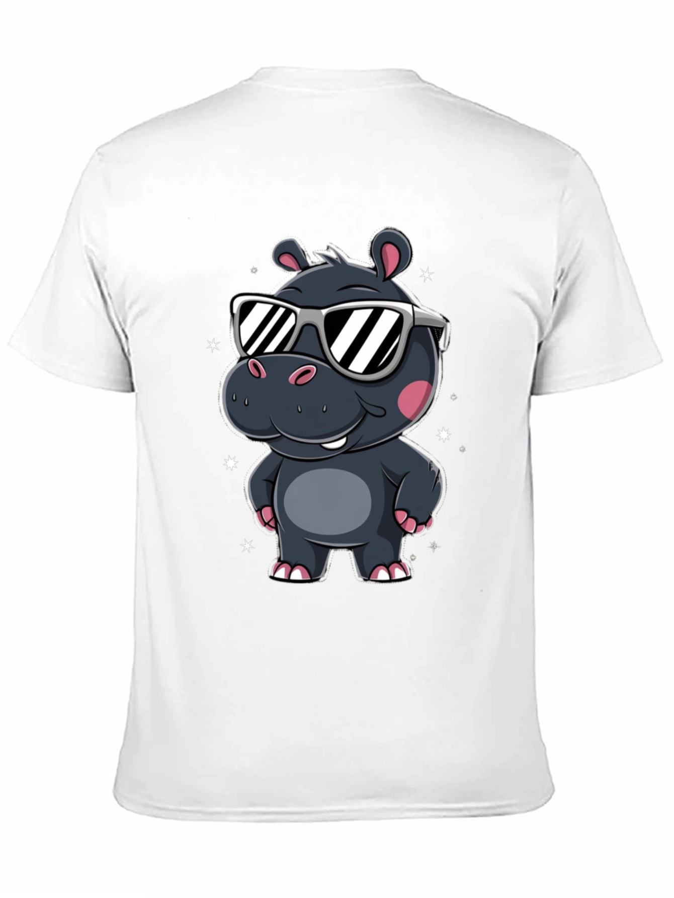 Cool Hippo T-Shirt - Black Cotton Graphic Tee