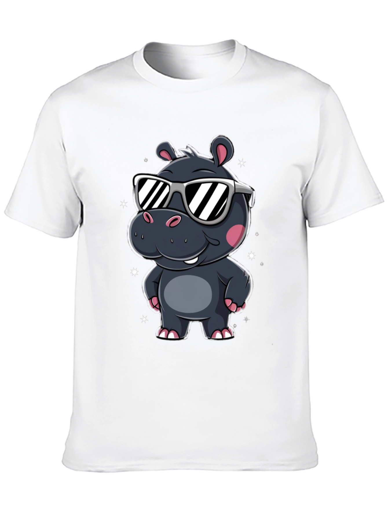 Cool Hippo T-Shirt - Black Cotton Graphic Tee