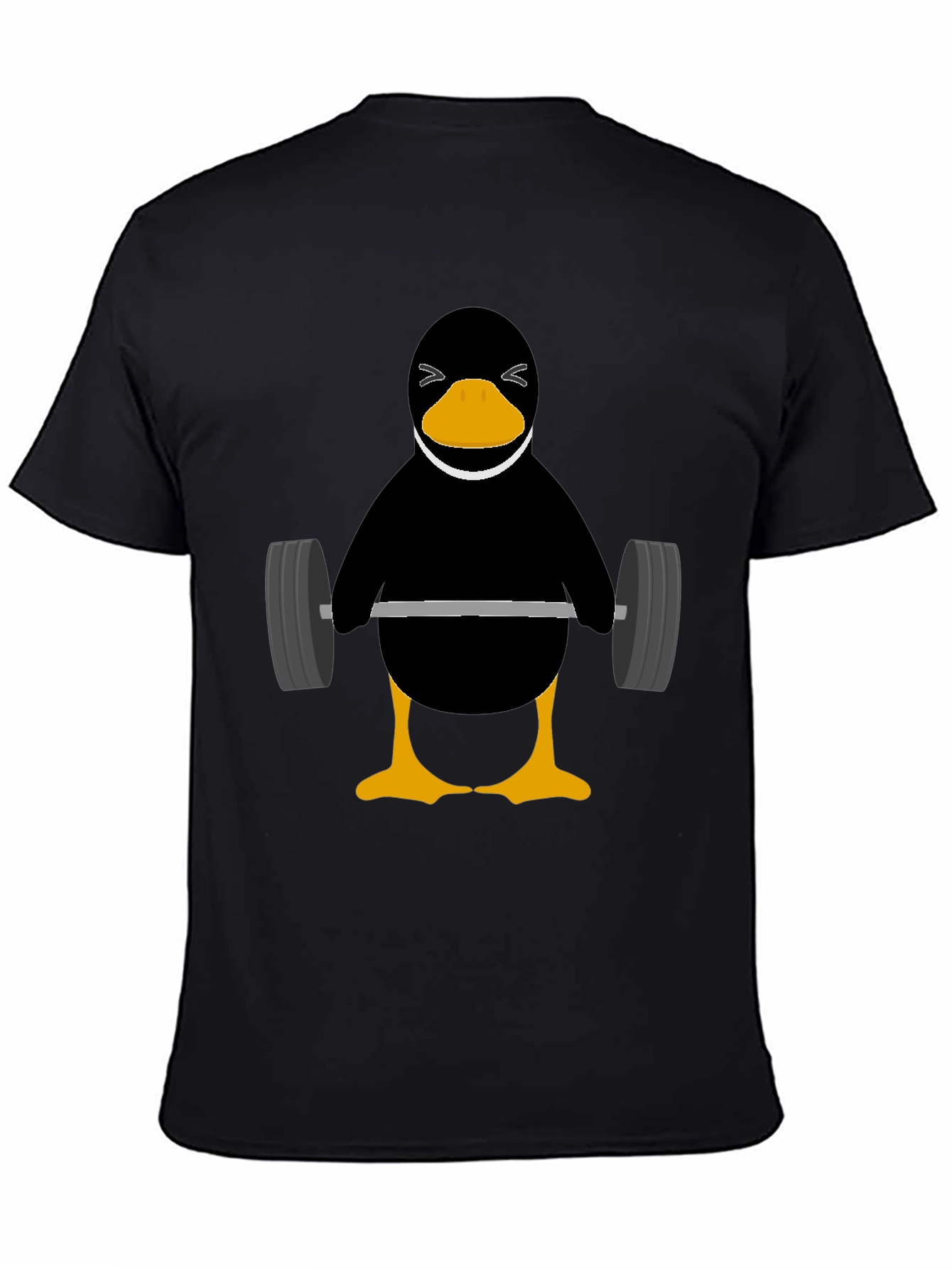 Penguin Lifting Weights Graphic Tee - Black