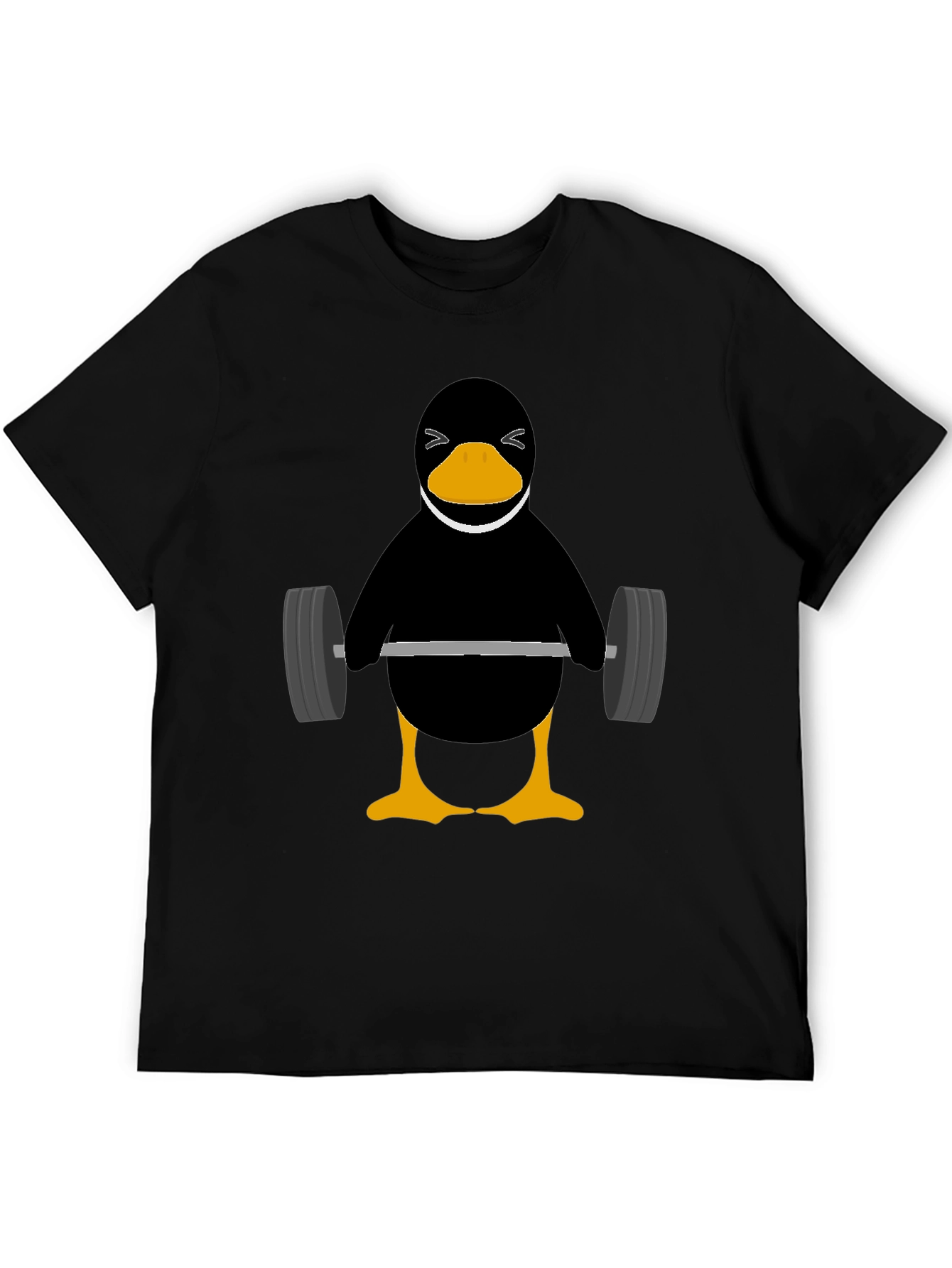 Penguin Lifting Weights Graphic Tee - Black