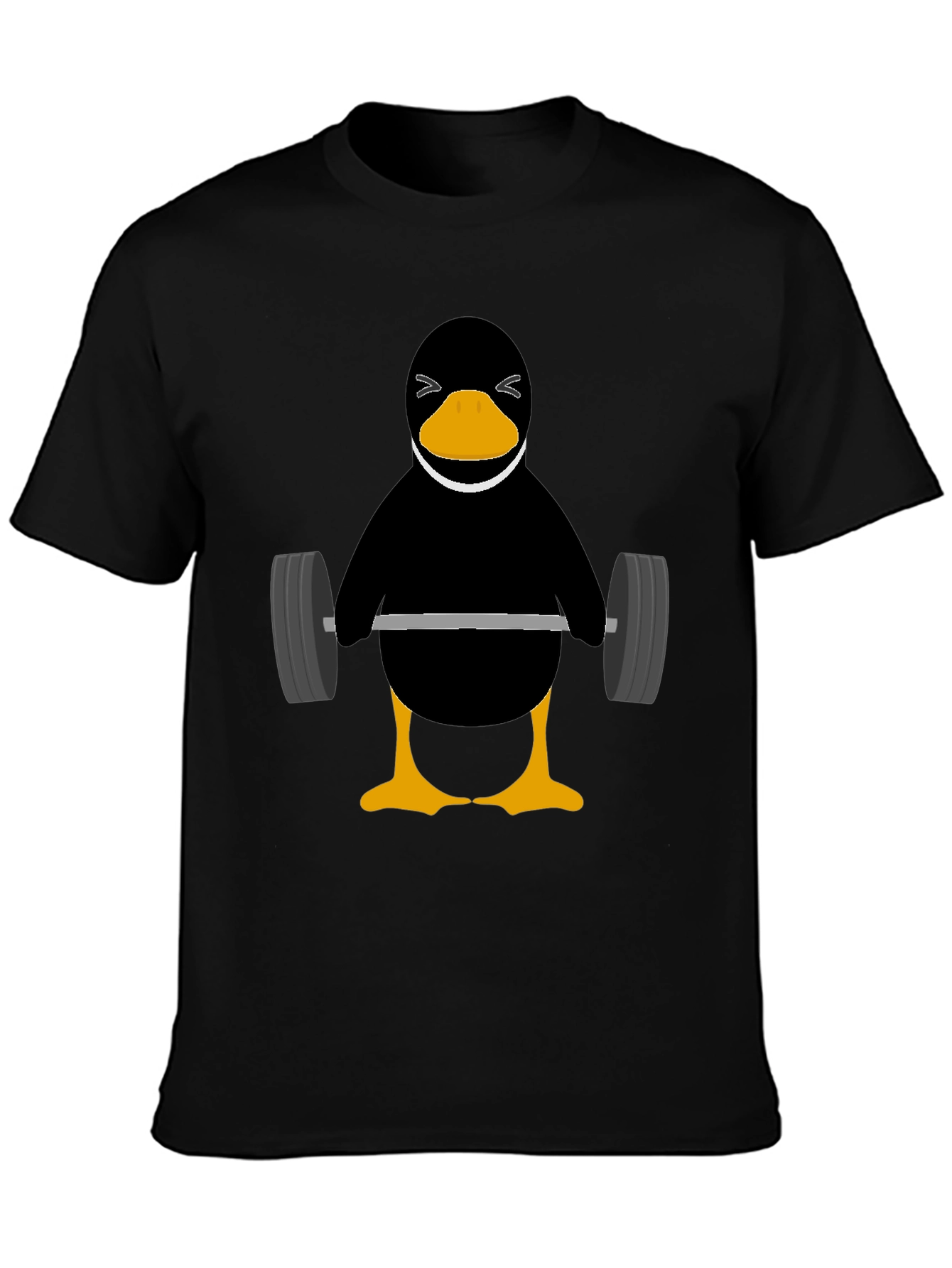 Penguin Lifting Weights Graphic Tee - Black