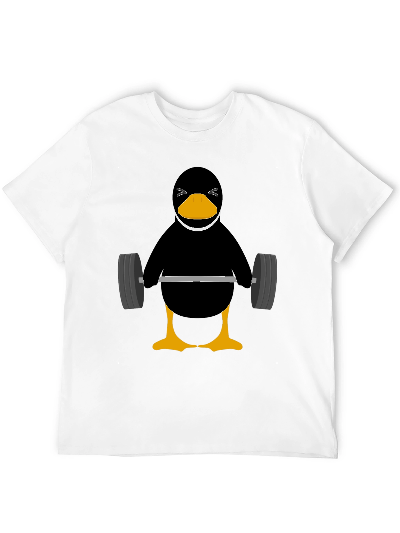 Penguin Lifting Weights Graphic Tee - Black