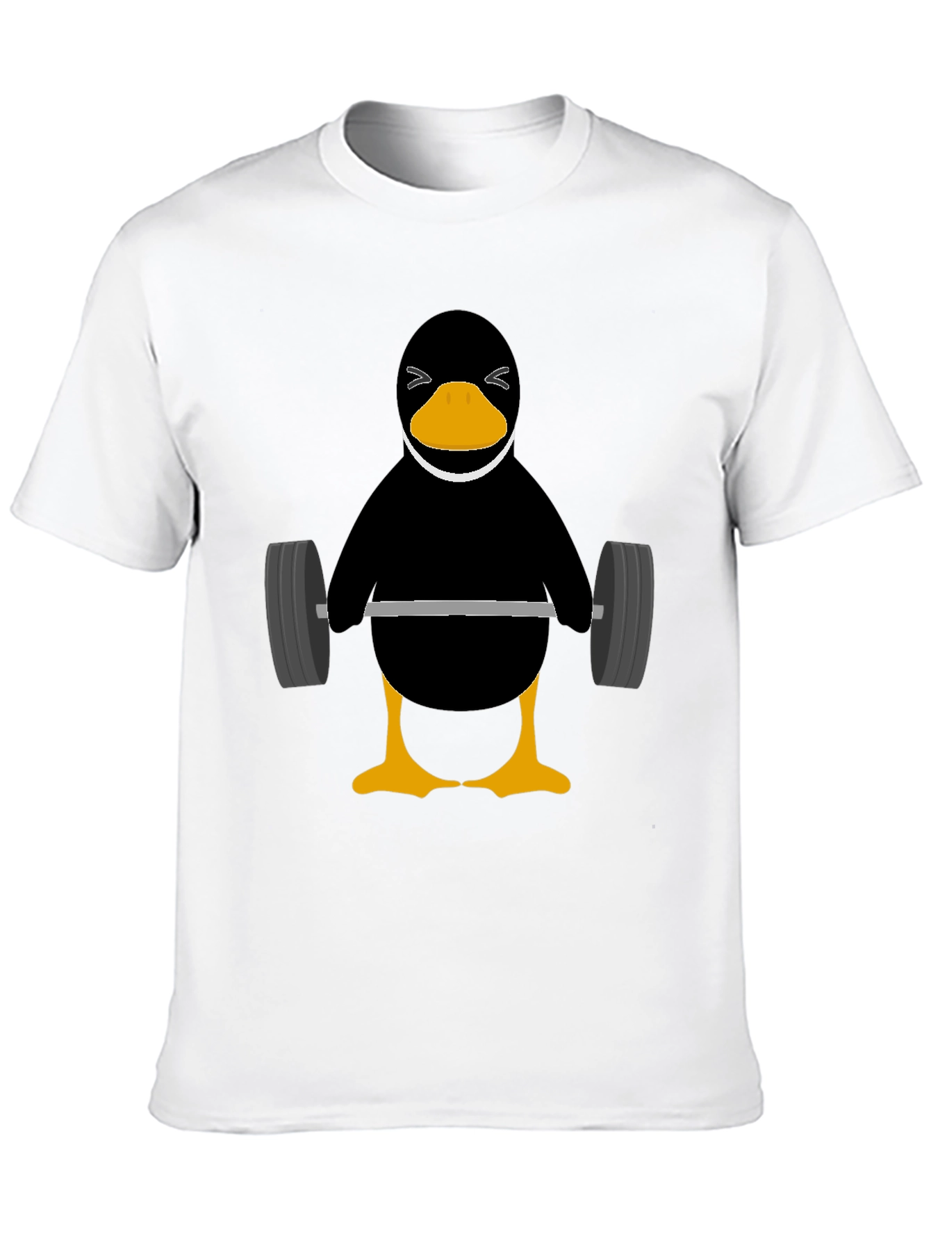 Penguin Lifting Weights Graphic Tee - Black