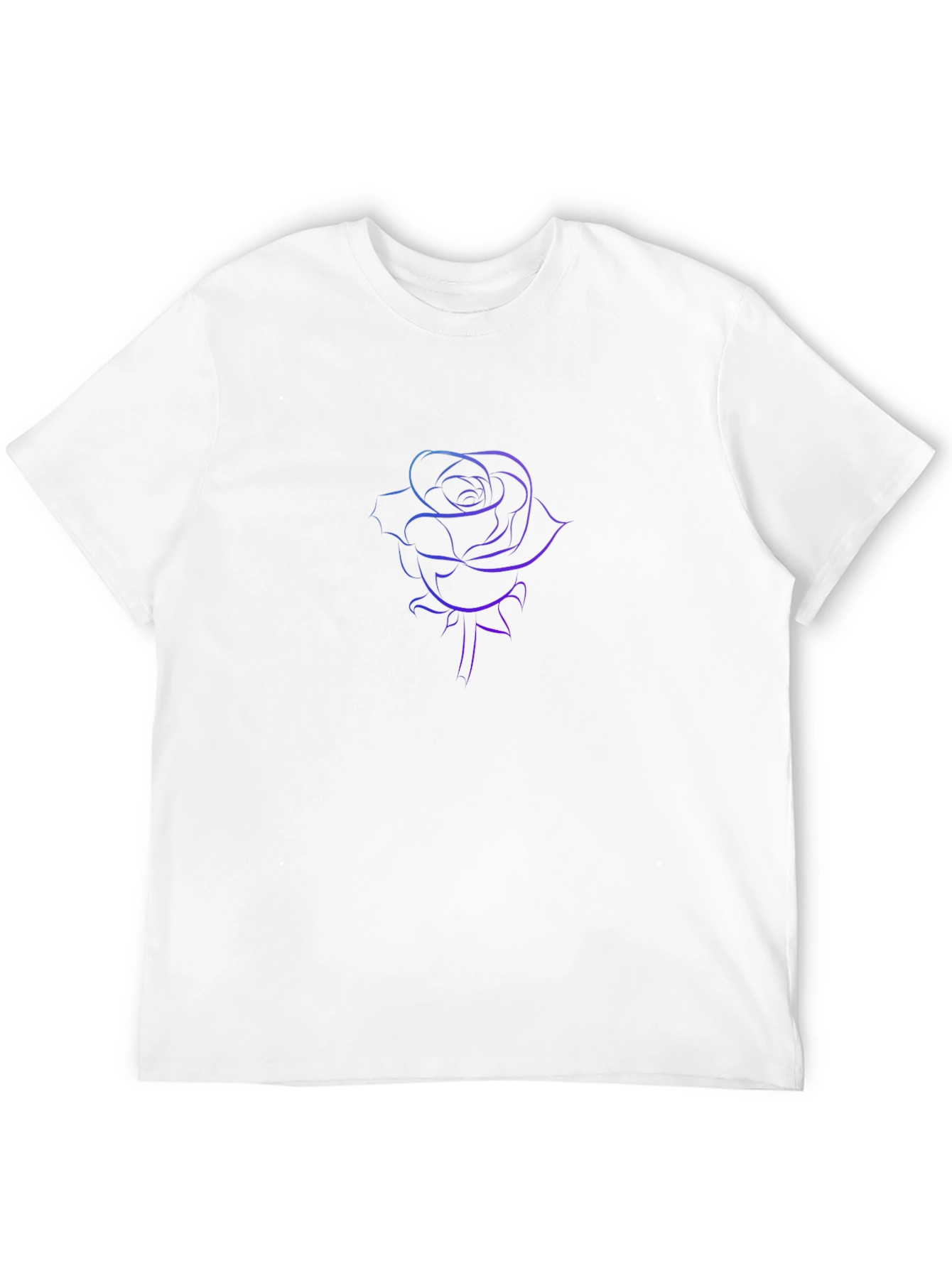 Rose Outline Graphic Tee - Sleek Black T-Shirt