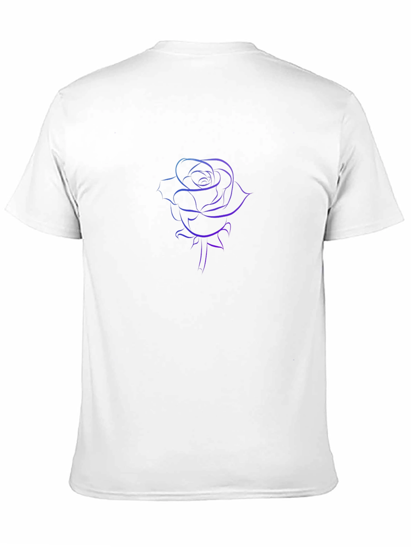 Rose Outline Graphic Tee - Sleek Black T-Shirt