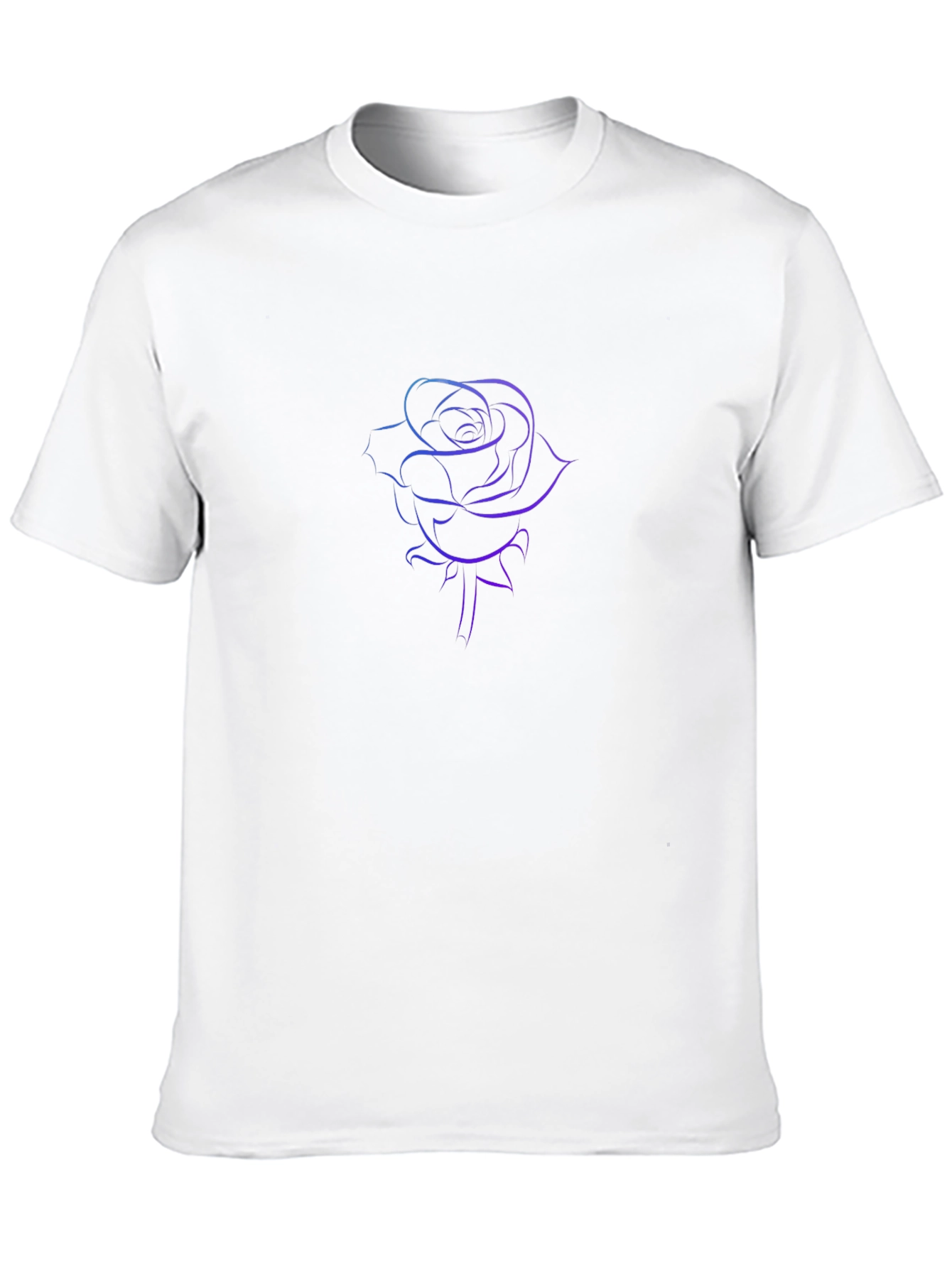 Rose Outline Graphic Tee - Sleek Black T-Shirt