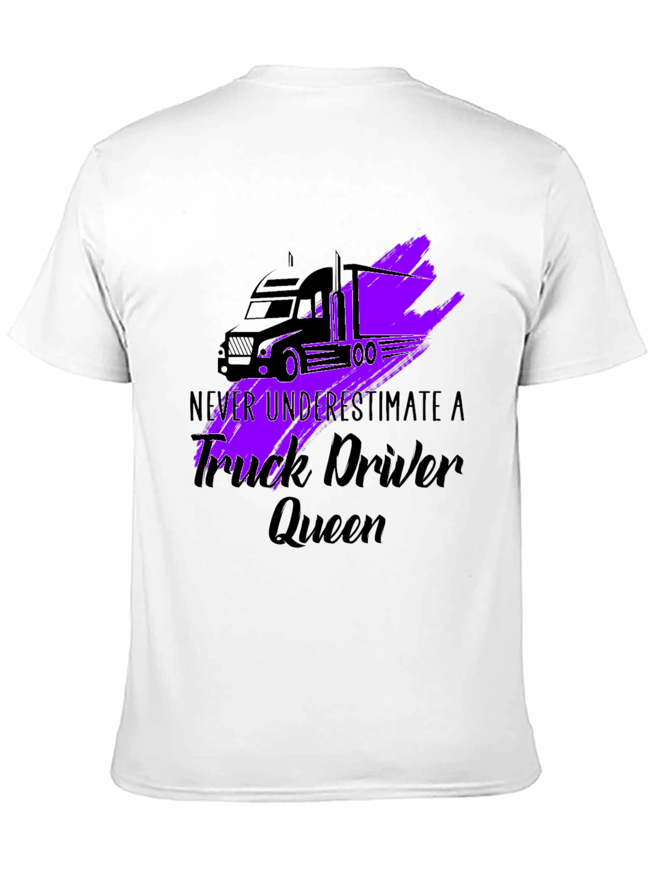 Truck Driver Queen Graphic T-Shirt - Black