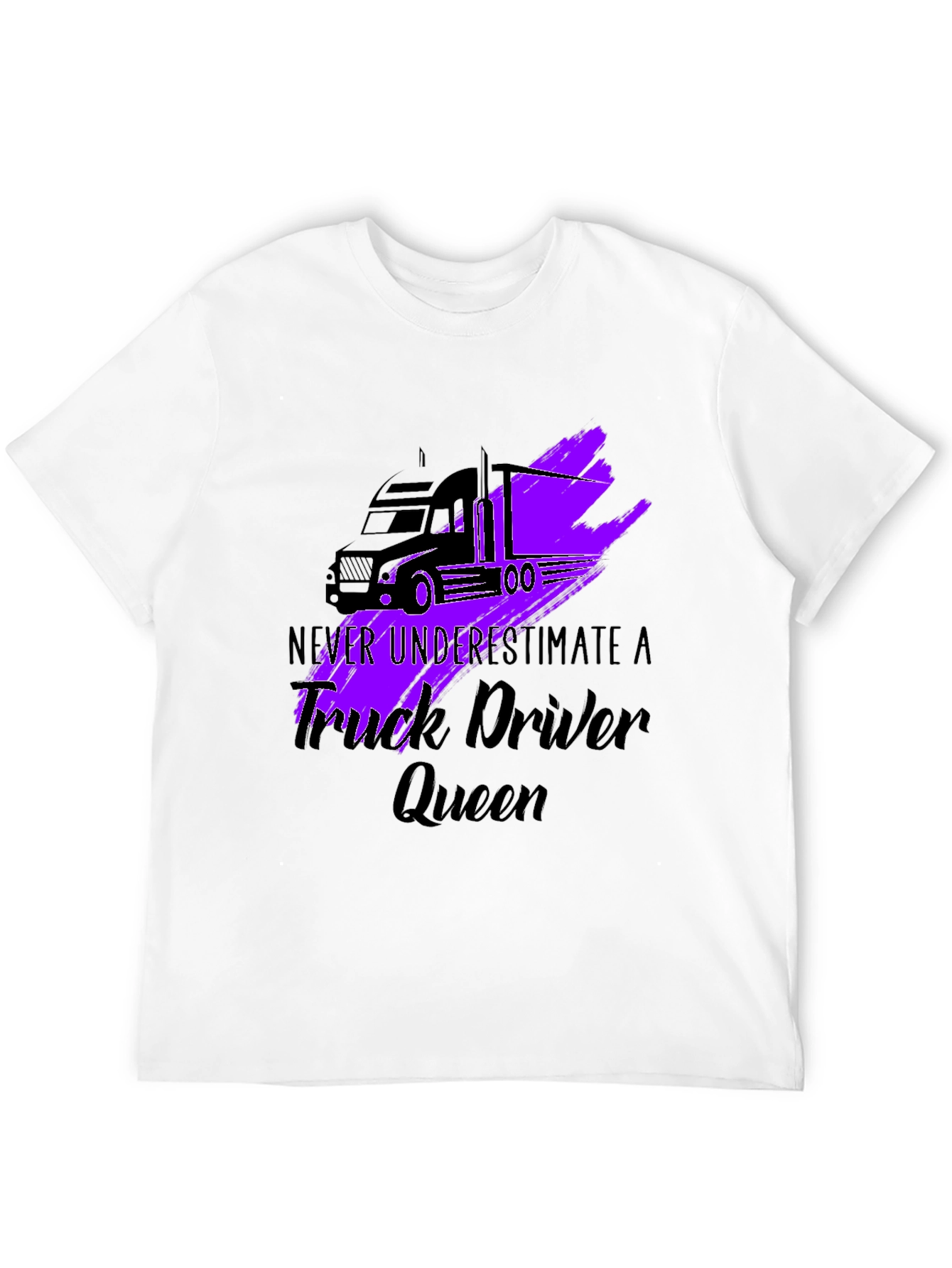 Truck Driver Queen Graphic T-Shirt - Black