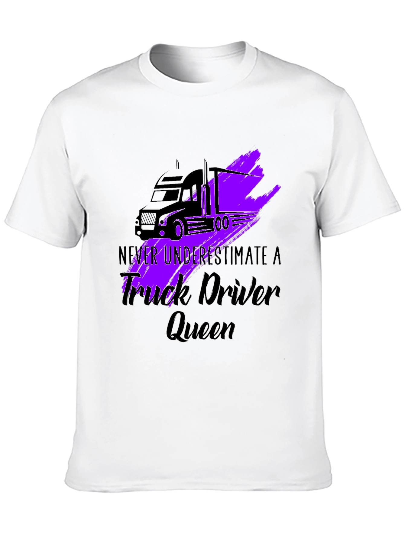 Truck Driver Queen Graphic T-Shirt - Black