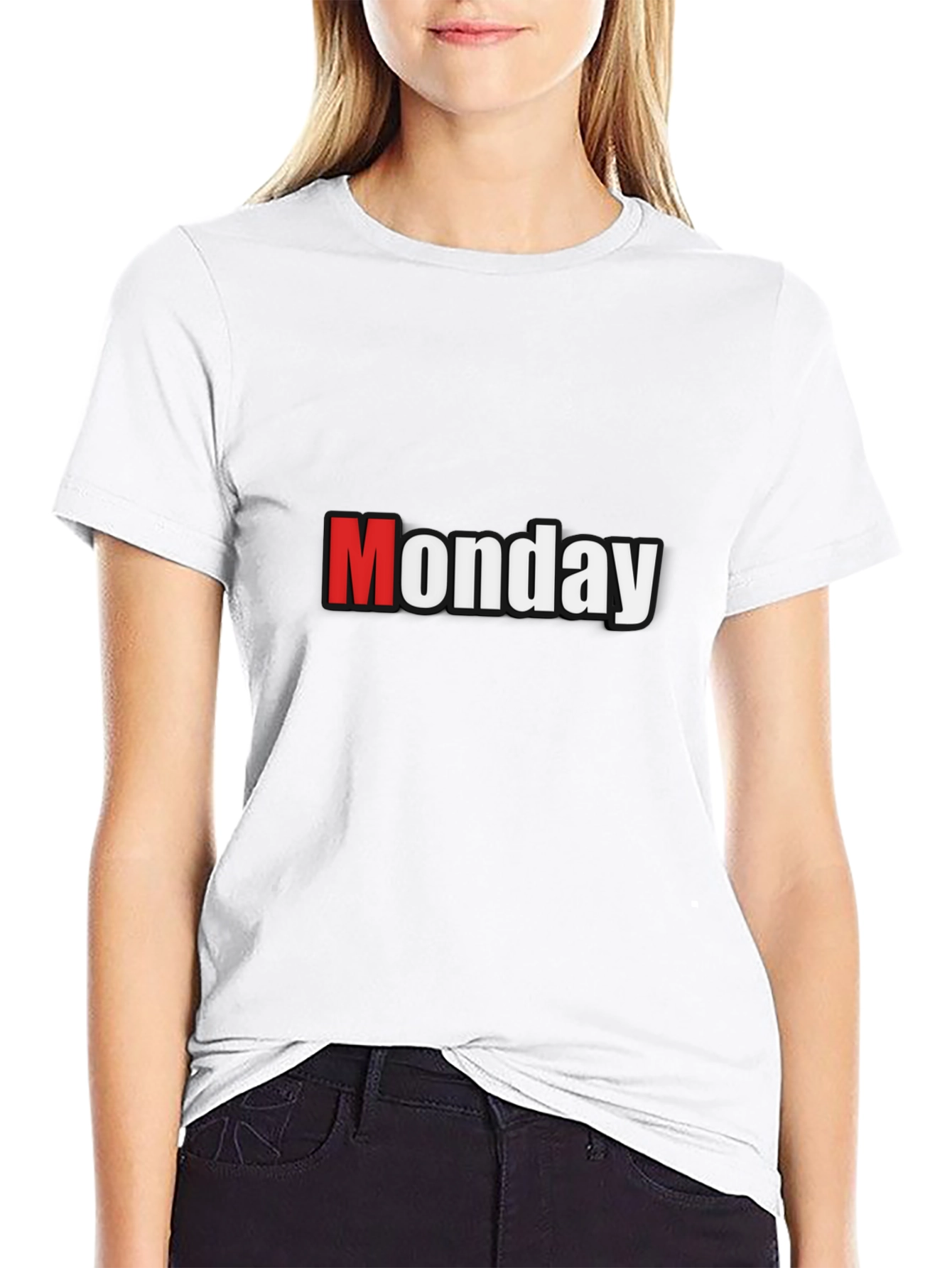 Monday Graphic T-Shirt - Black Cotton Tee