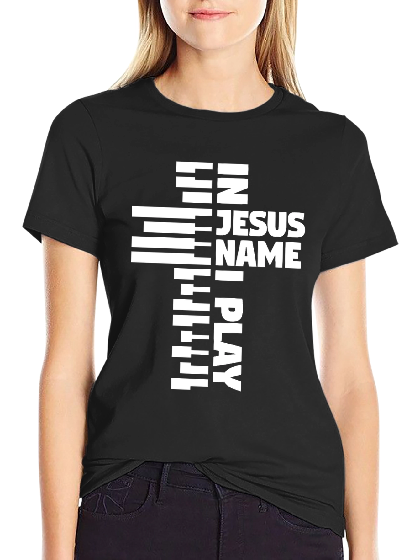 In Jesus Name I Play Graphic Tee
