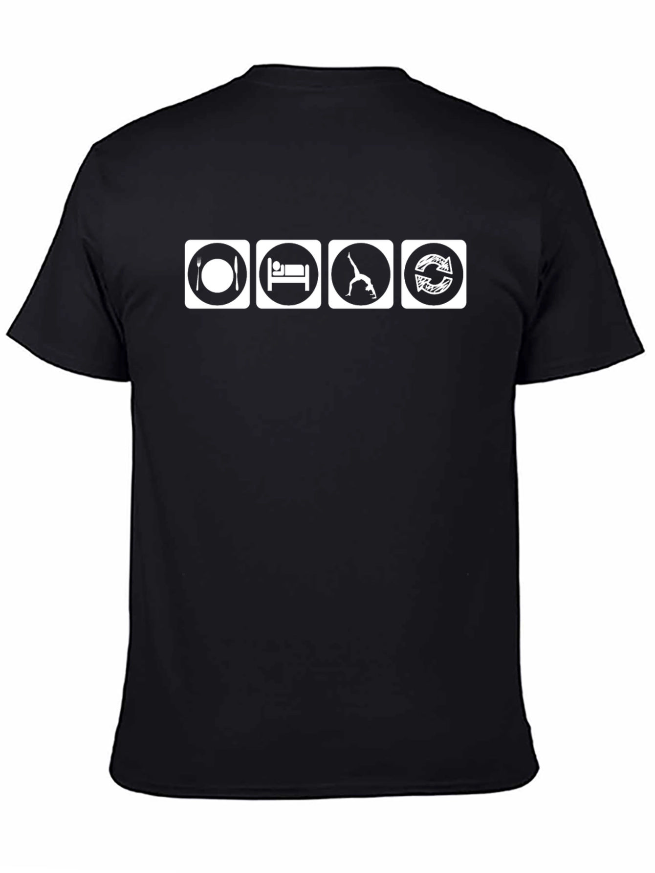 Eat Sleep Gymnastics Repeat Black T-Shirt