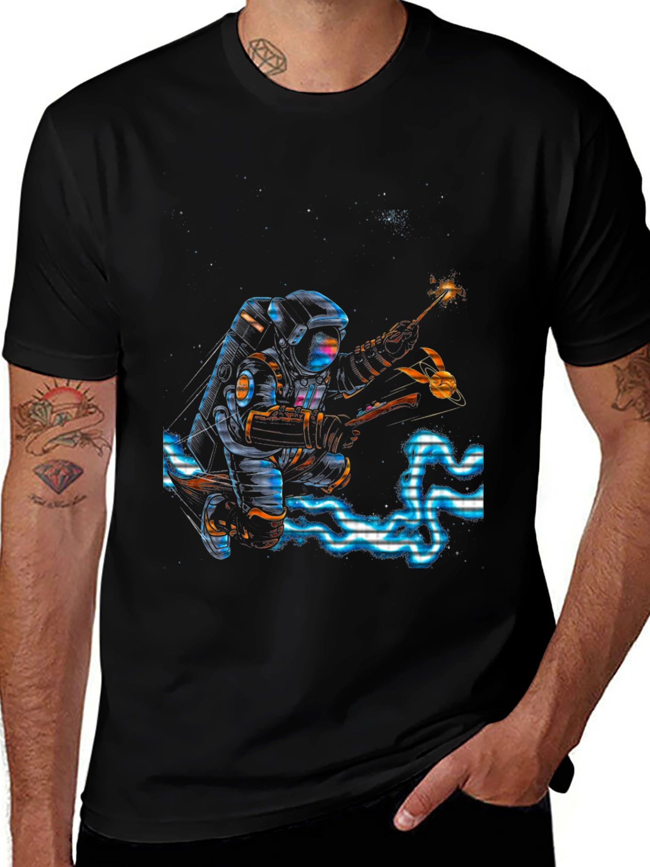 Astronaut Sparkler Graphic T-Shirt