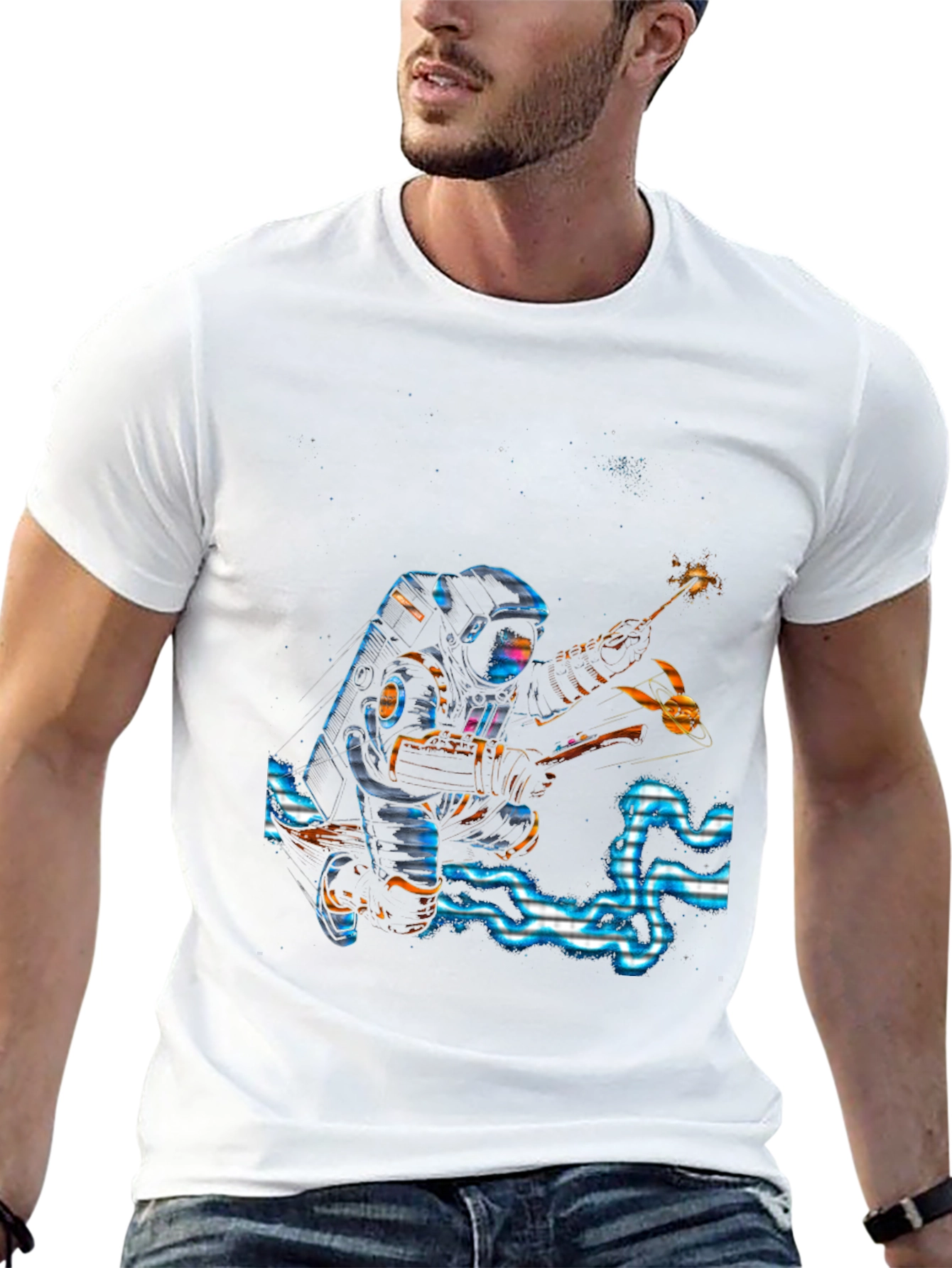 Astronaut Sparkler Graphic T-Shirt