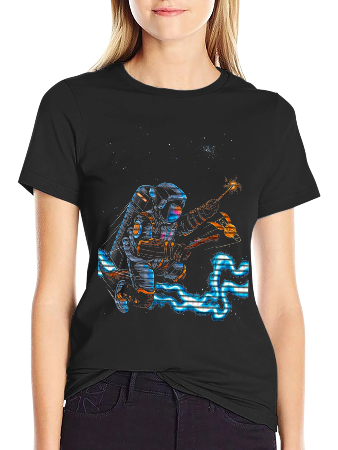 Astronaut Sparkler Graphic T-Shirt