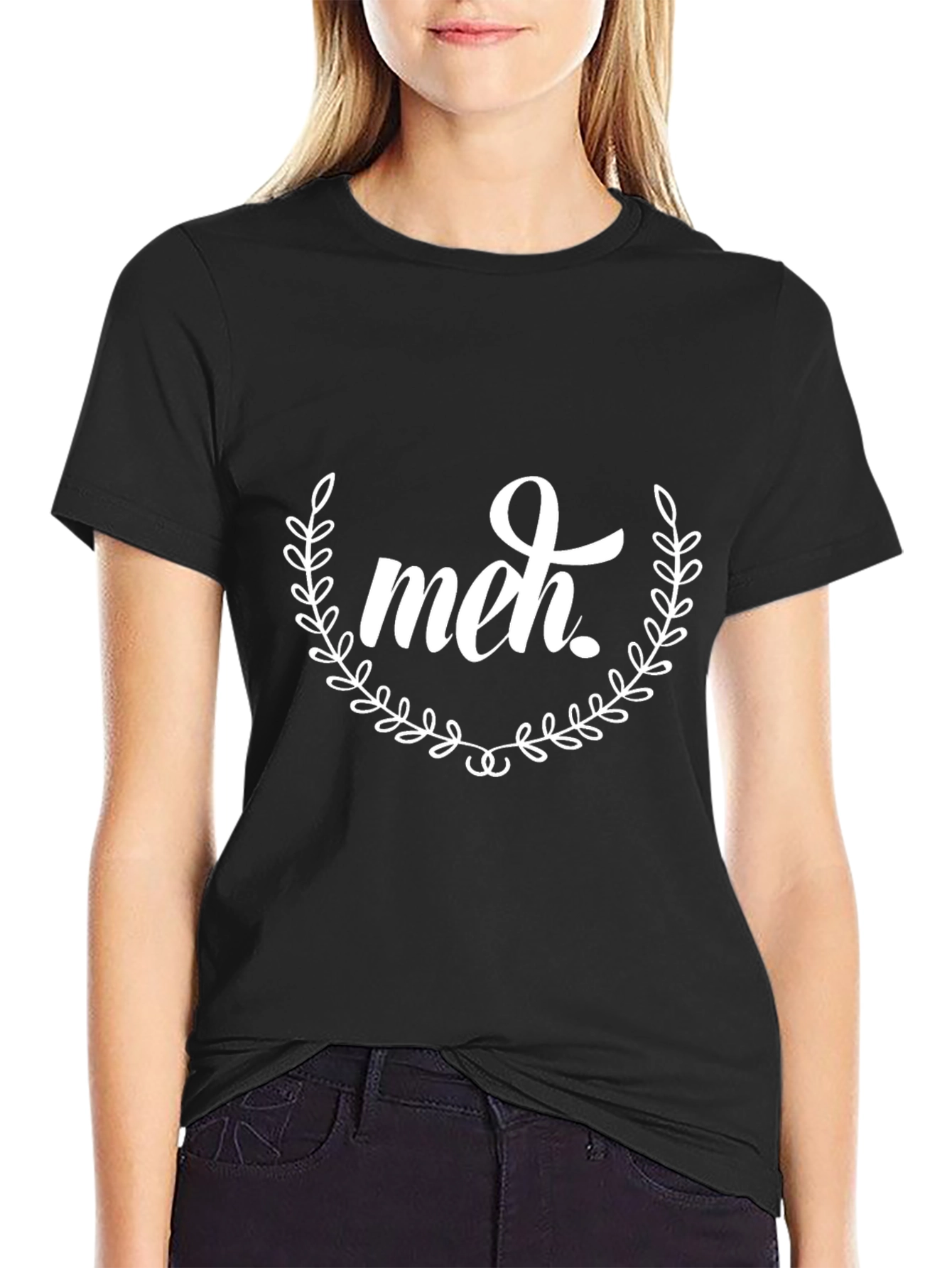 Meh Graphic Tee - Black Unisex T-Shirt