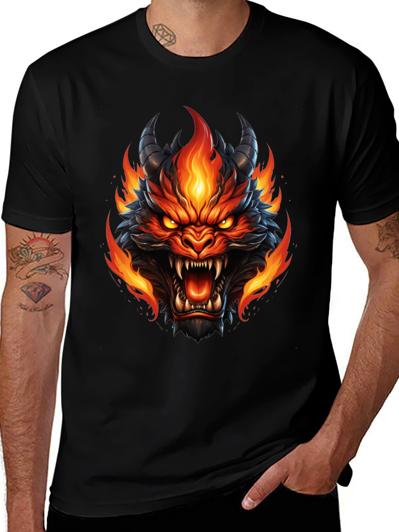 Fiery Dragon Graphic T-Shirt - Bold & Unique Design