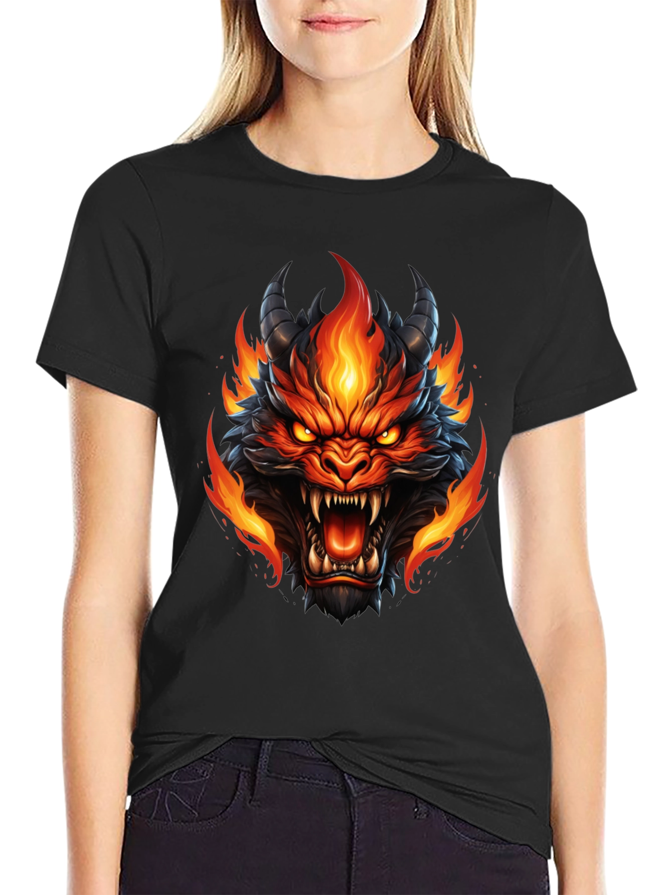Fiery Dragon Graphic T-Shirt - Bold & Unique Design