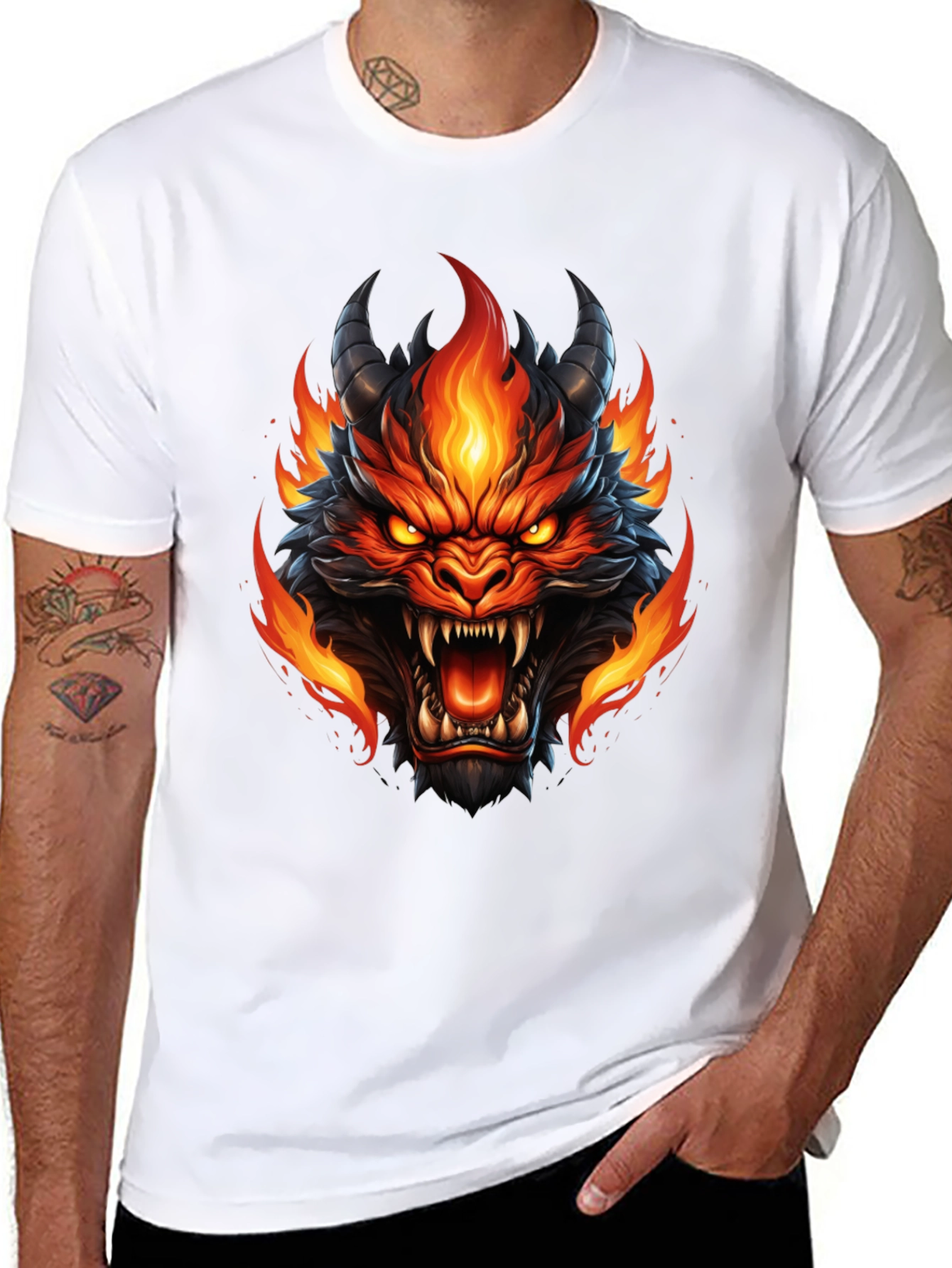 Fiery Dragon Graphic T-Shirt - Bold & Unique Design
