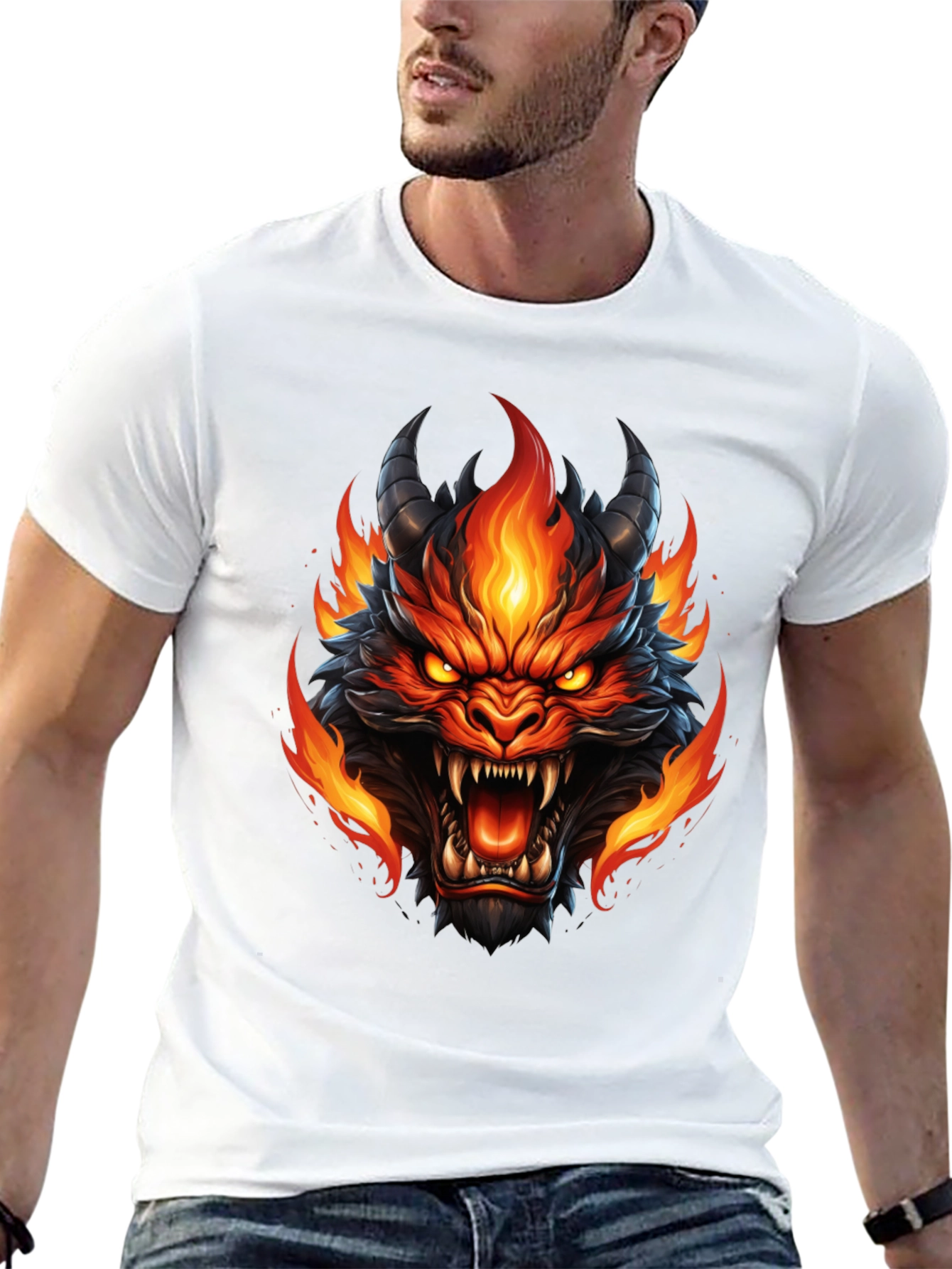 Fiery Dragon Graphic T-Shirt - Bold & Unique Design