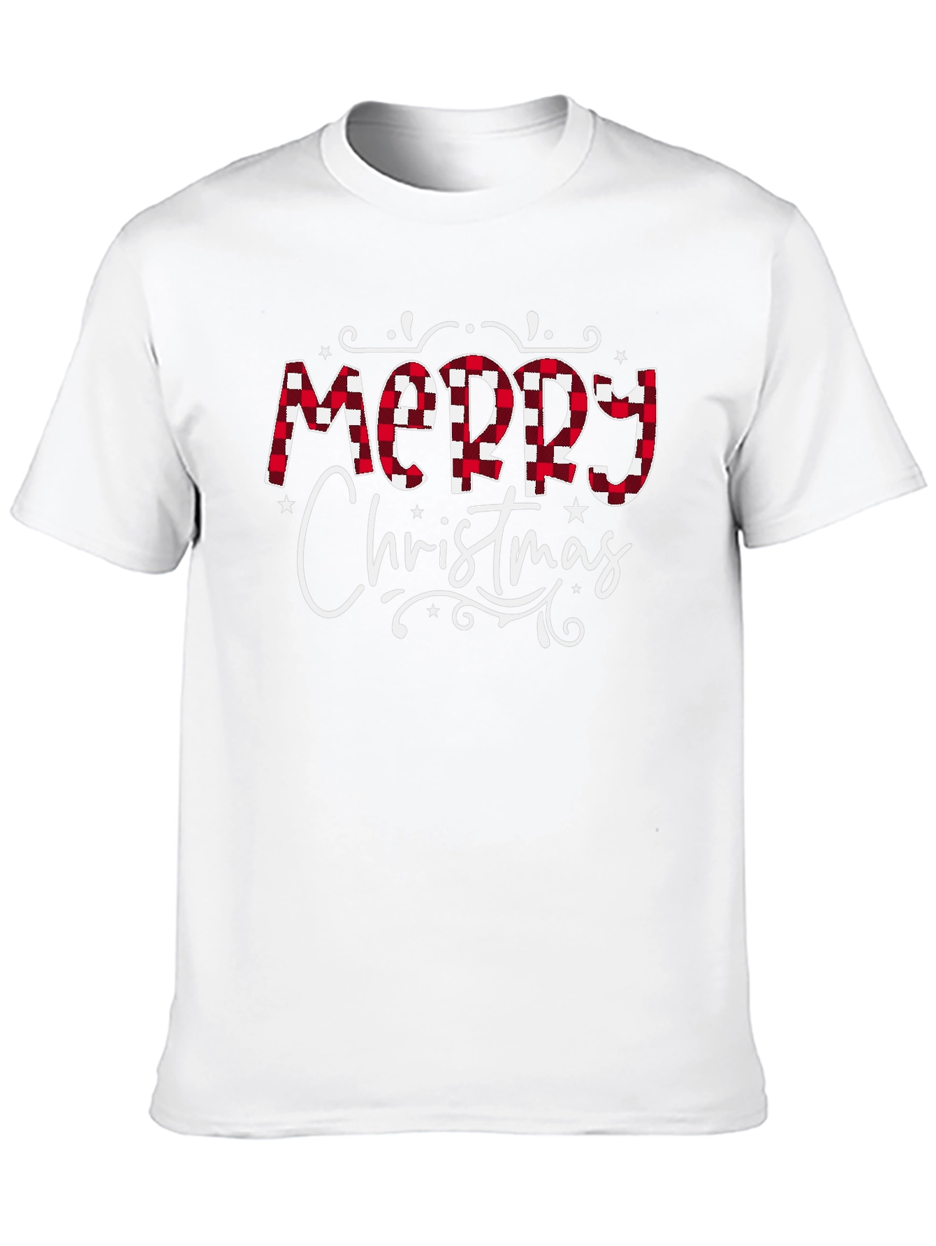 Merry Christmas Plaid Tee
