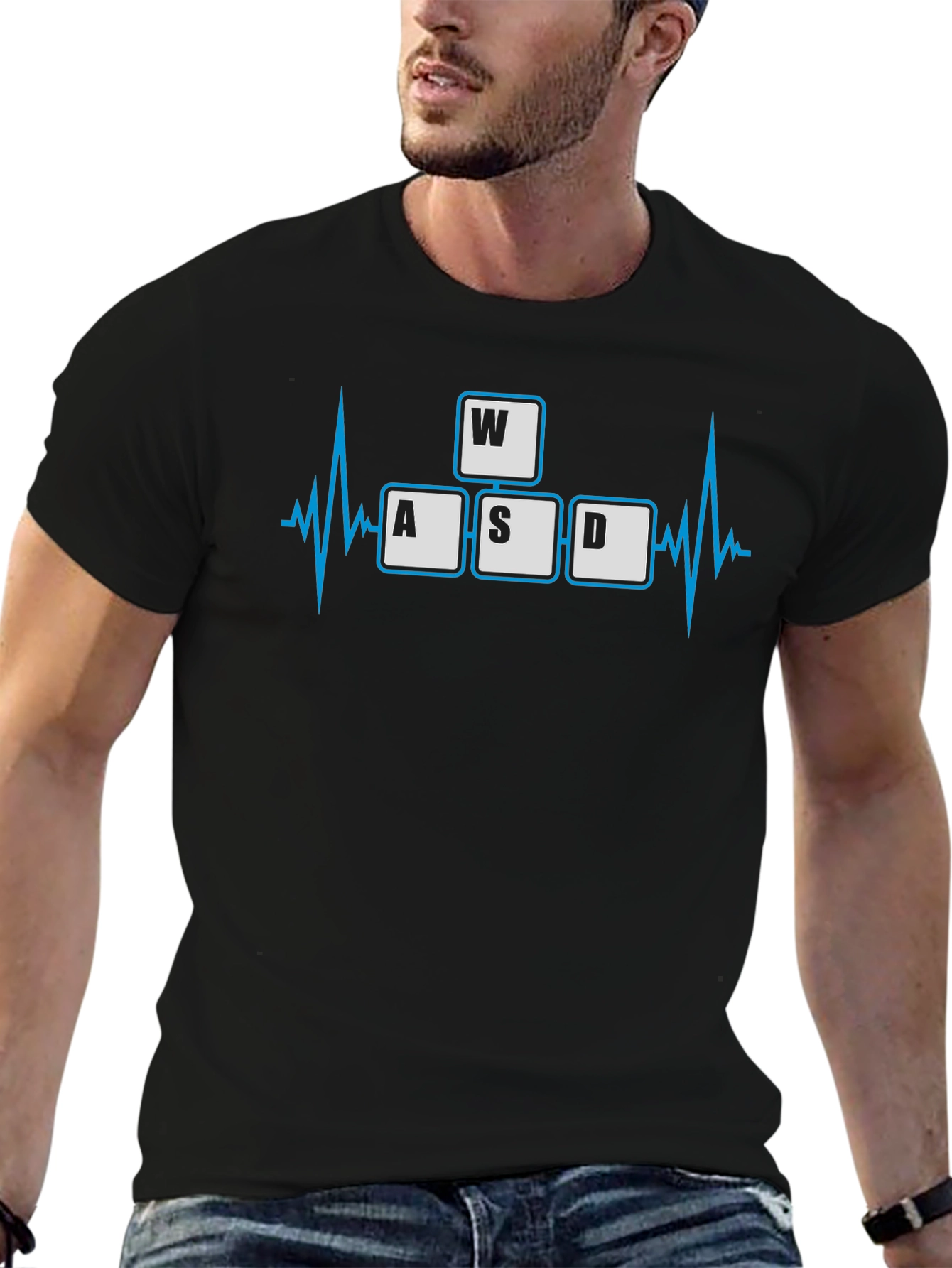 Gamer Heartbeat T-Shirt - WASD Keys