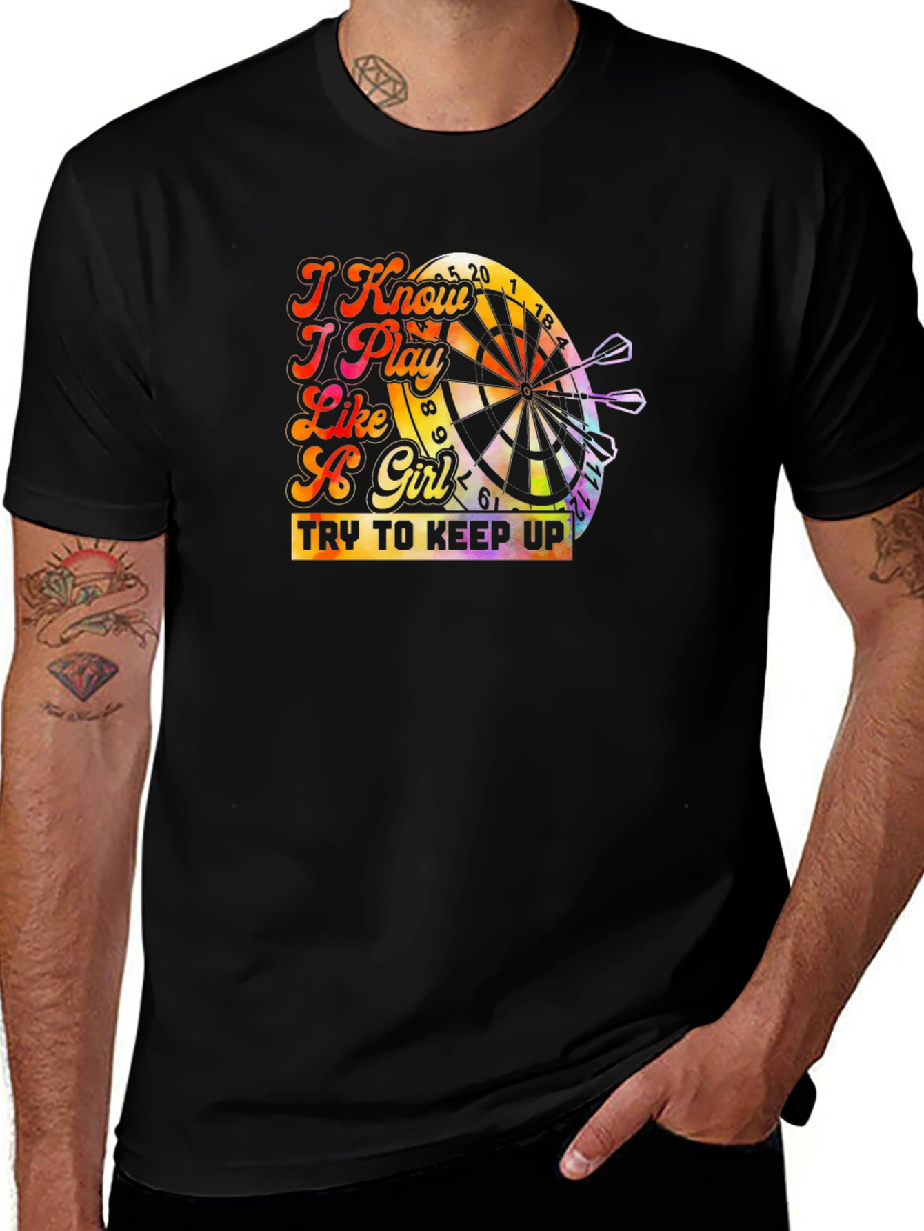 I Know I Play Like A Girl Dart T-Shirt