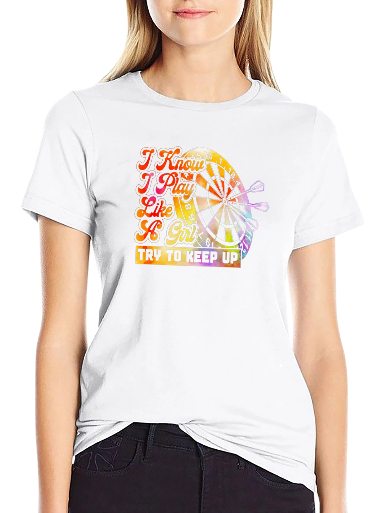 I Know I Play Like A Girl Dart T-Shirt