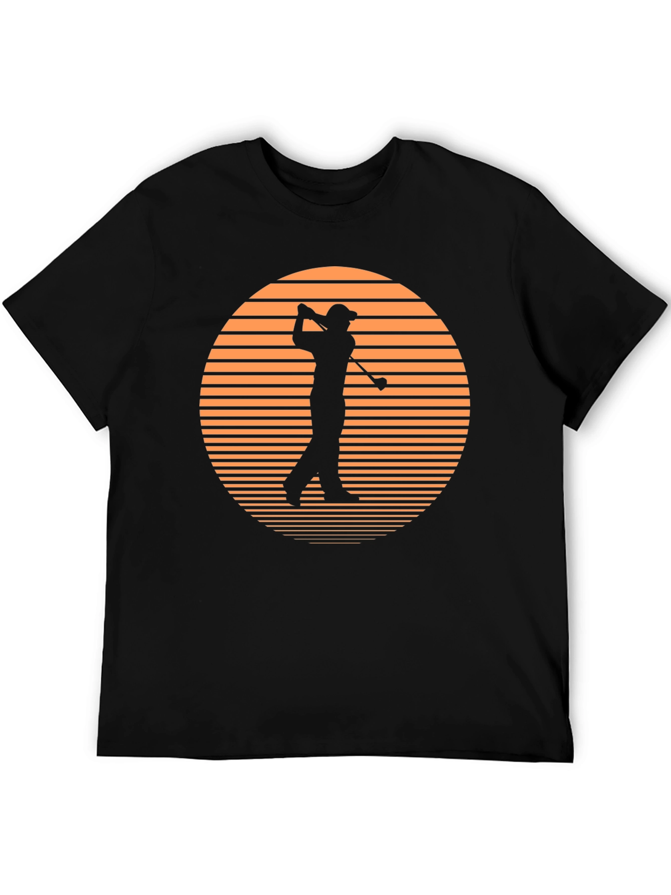 Golf Sunset Graphic Tee - Black Cotton T-Shirt