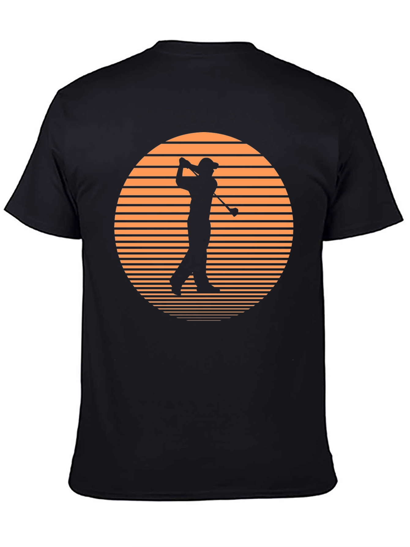 Golf Sunset Graphic Tee - Black Cotton T-Shirt