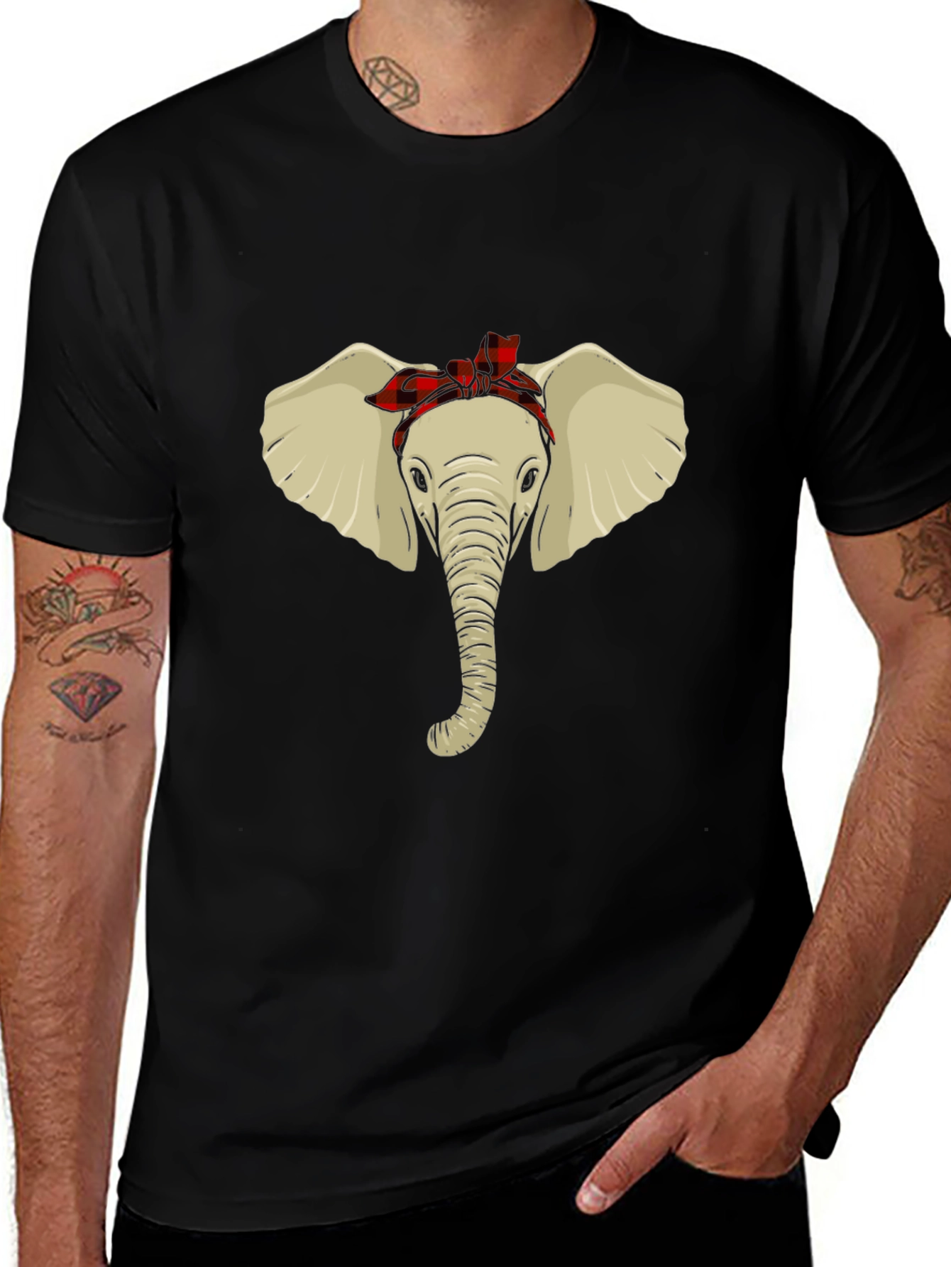 Elephant with Bandana Graphic Tee - Unisex