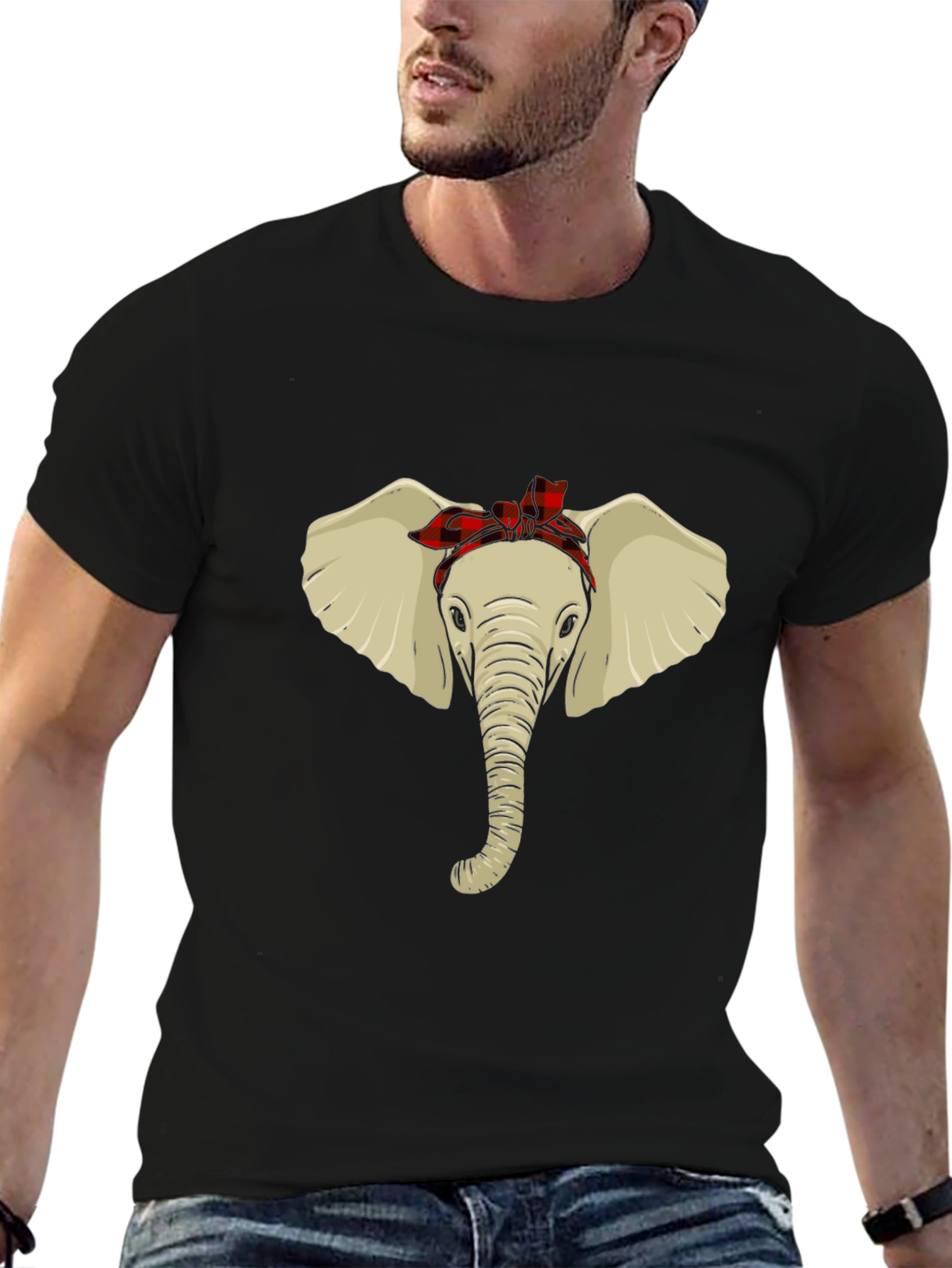 Elephant with Bandana Graphic Tee - Unisex