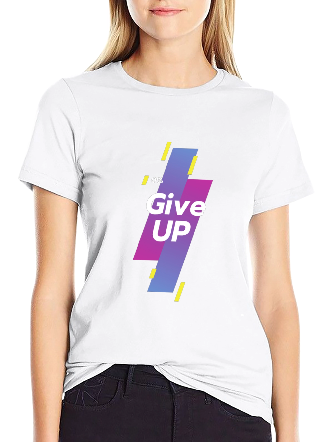 Motivational Never Give Up Black T-Shirt