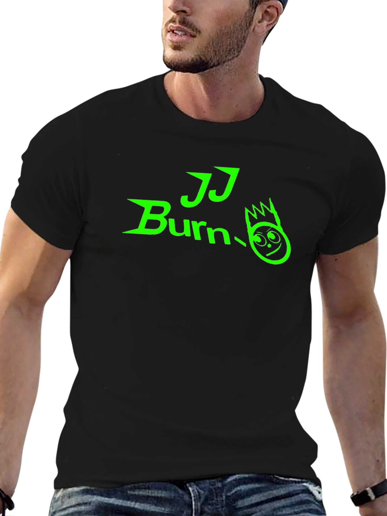 JJ Burn T-Shirt - Black Tee with Green Graphic
