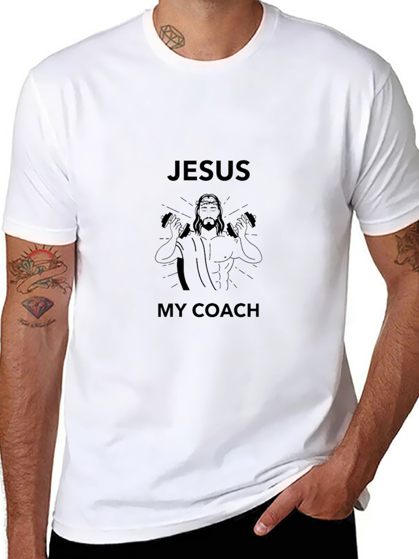 Jesus My Coach T-Shirt - Black Graphic Tee