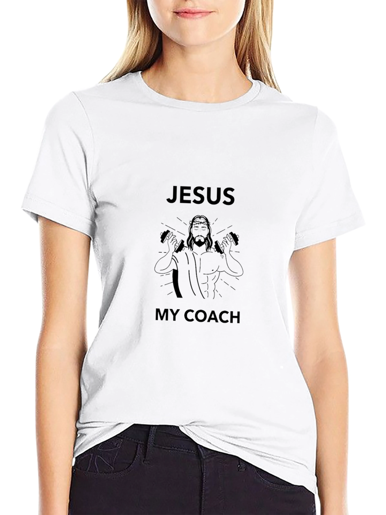 Jesus My Coach T-Shirt - Black Graphic Tee