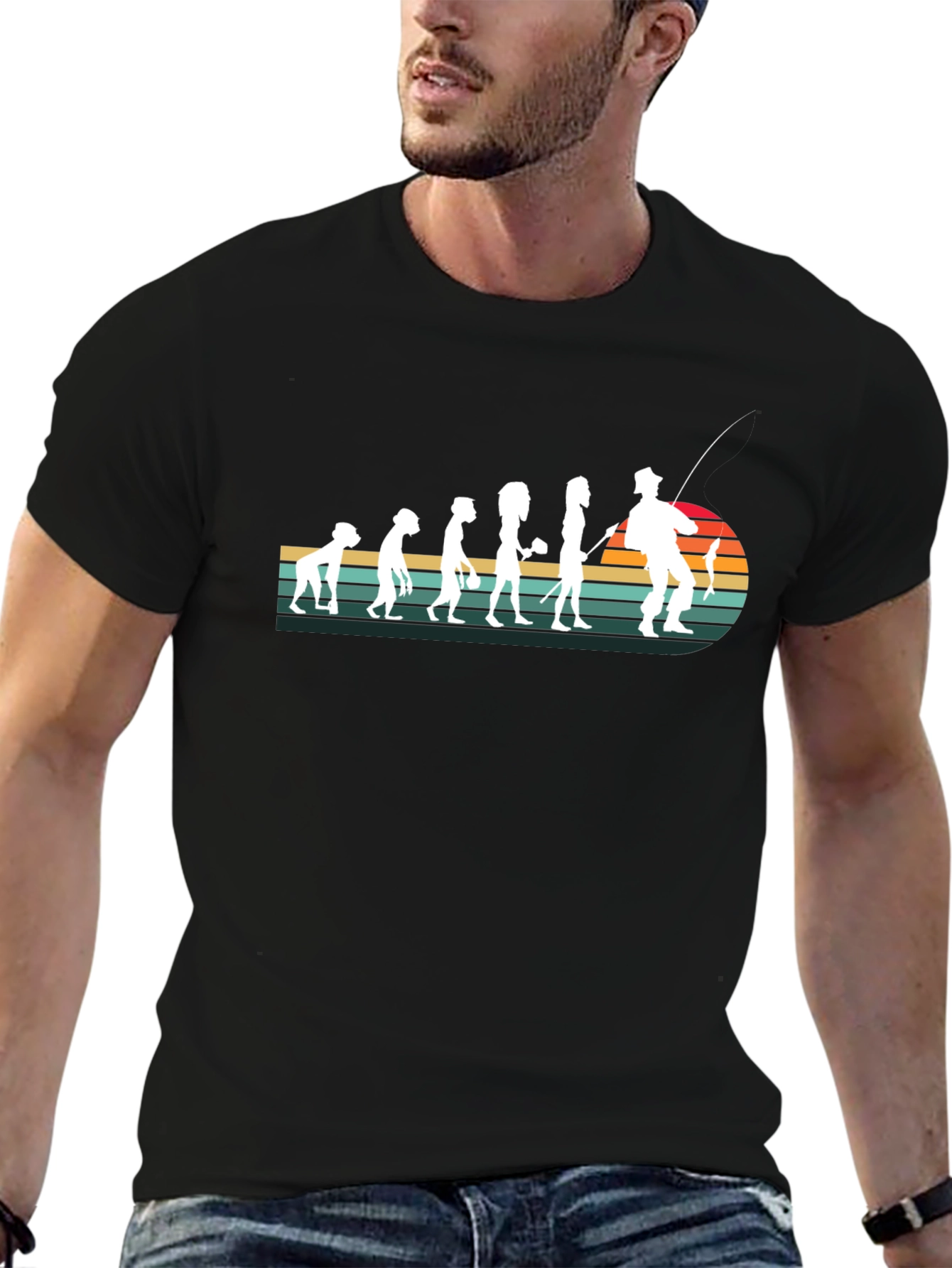 Evolution of Fishing T-Shirt - Black
