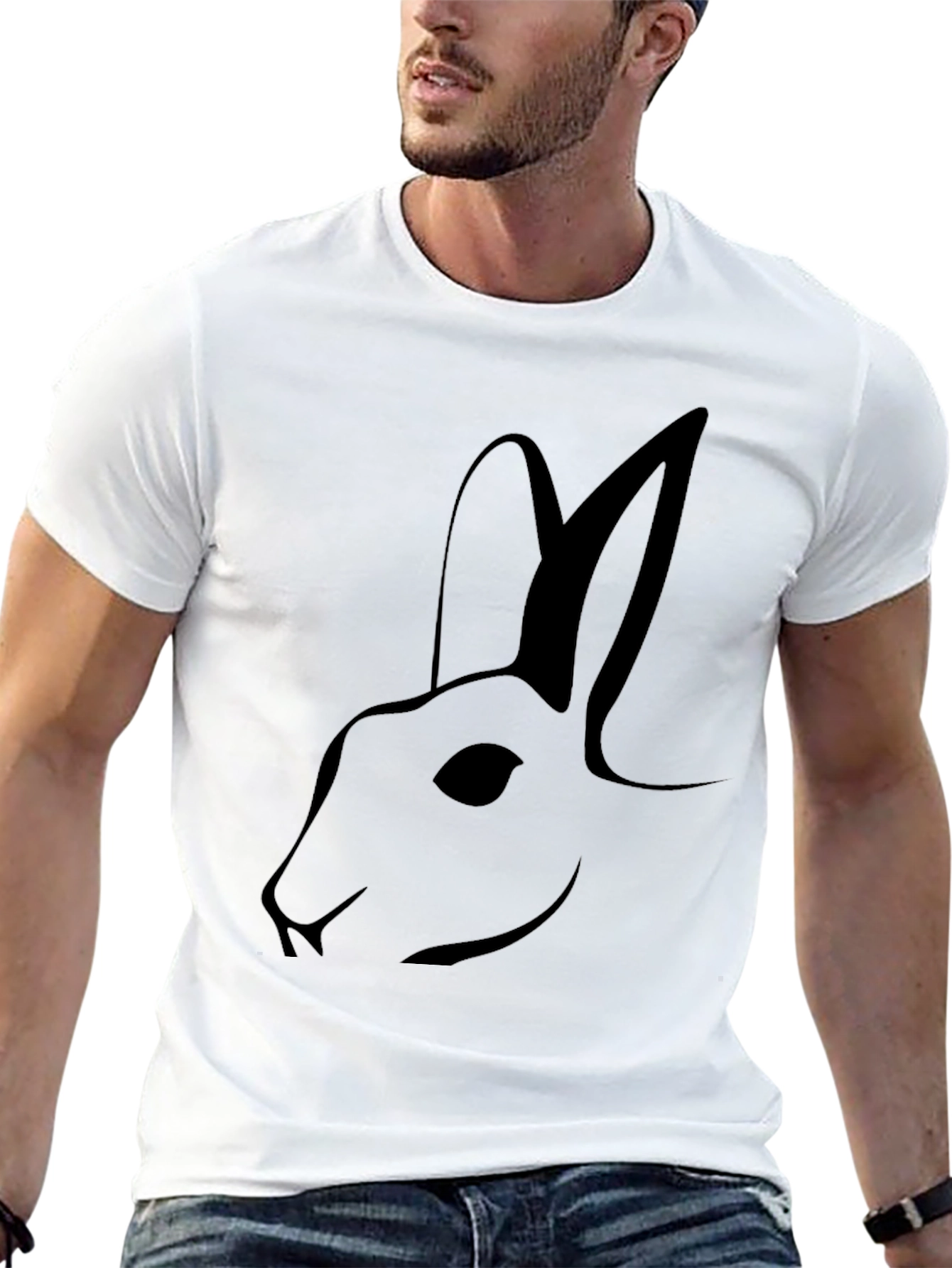 Minimalist Rabbit Graphic T-Shirt