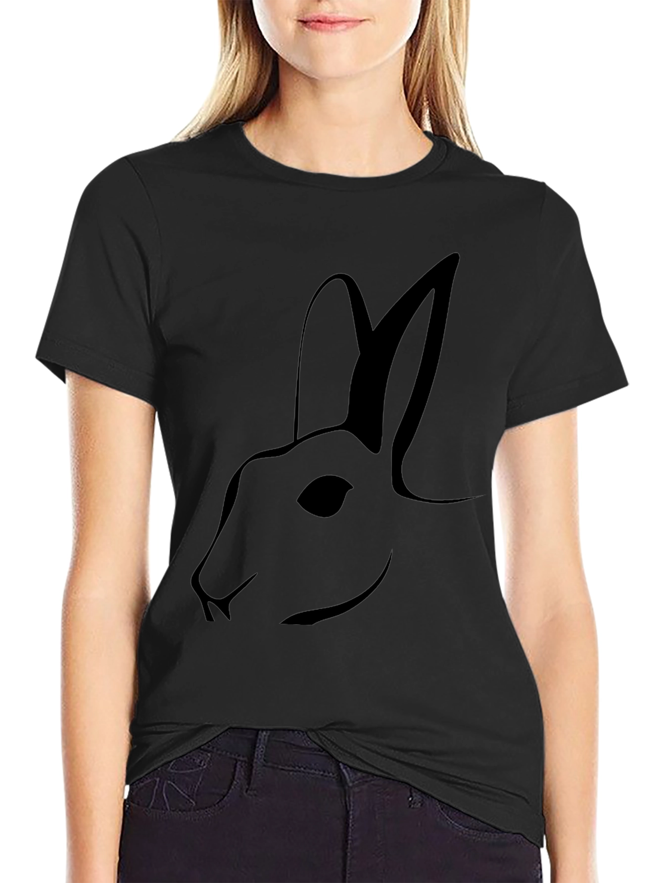 Minimalist Rabbit Graphic T-Shirt