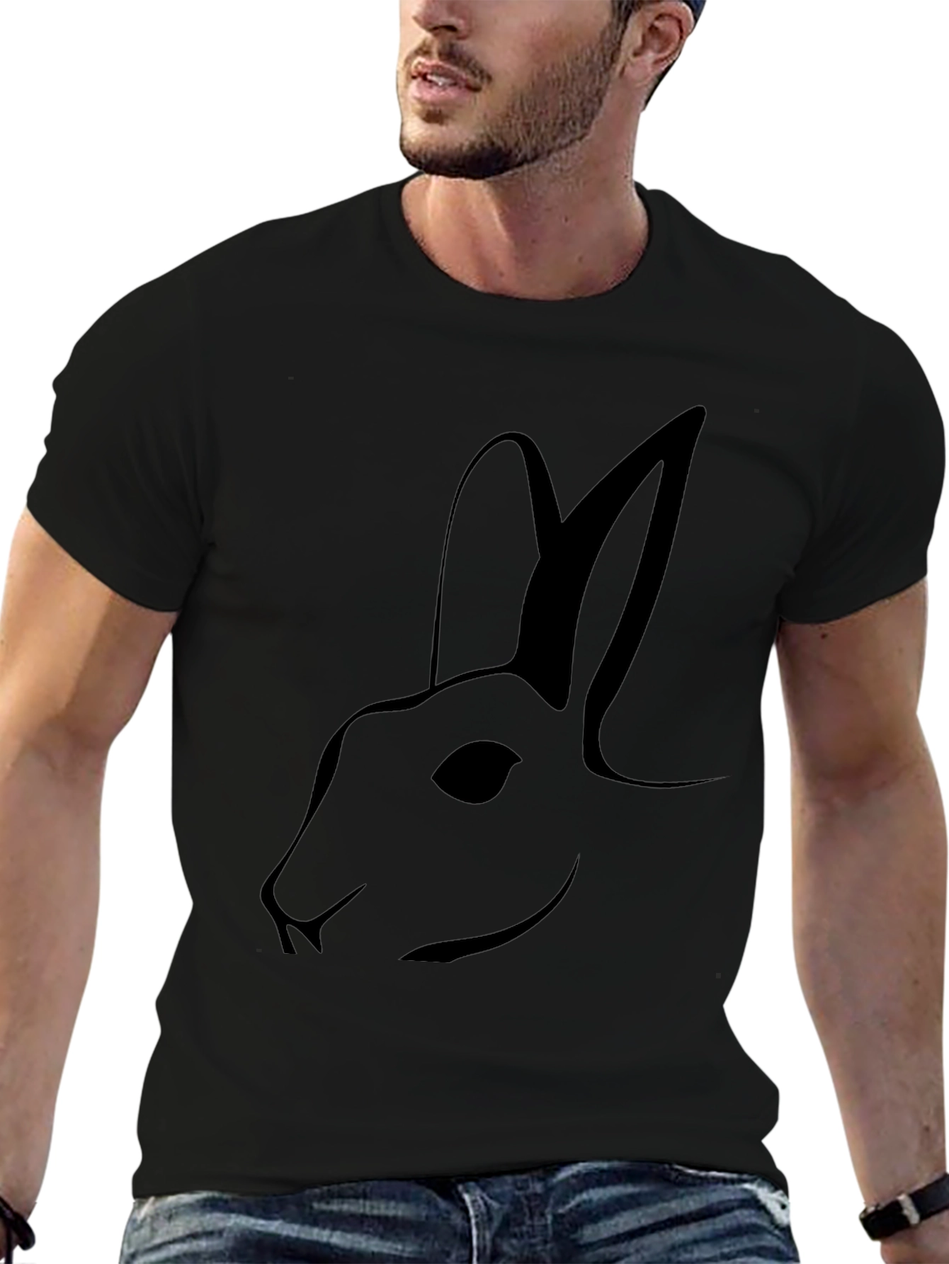 Minimalist Rabbit Graphic T-Shirt