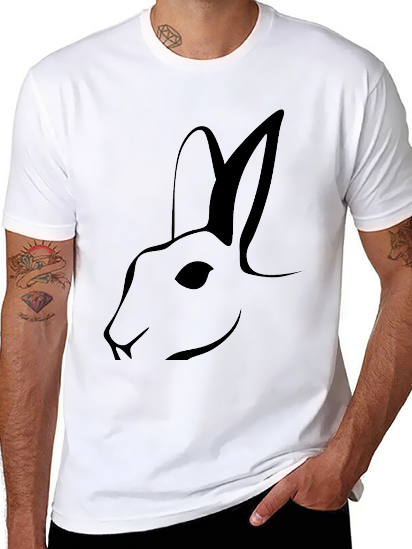 Minimalist Rabbit Graphic T-Shirt