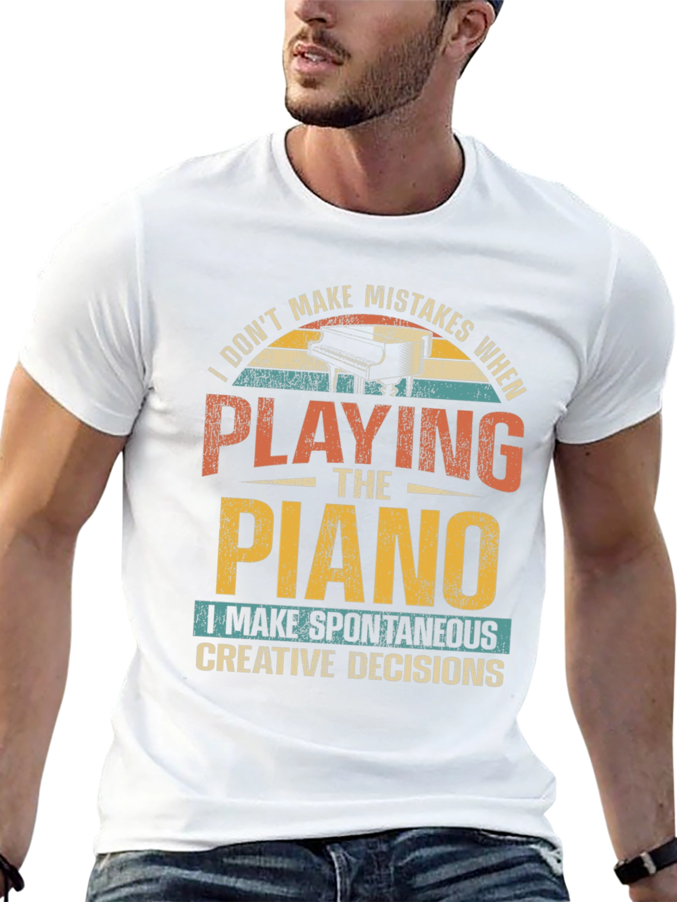 Funny Piano T-Shirt - Spontaneous Creative Decisions